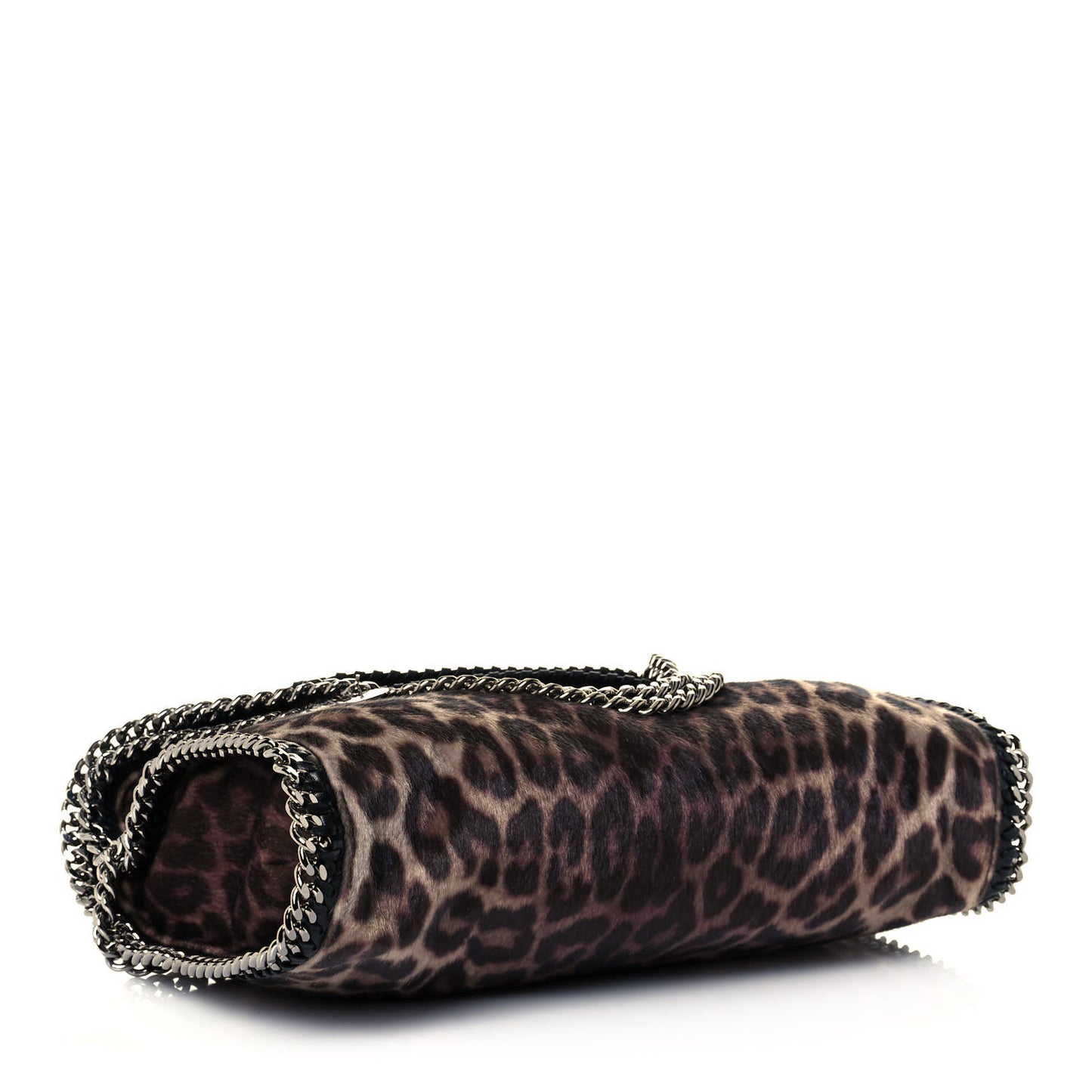 Faux Calf Hair Leopard Print Small Falabella Tote Brown