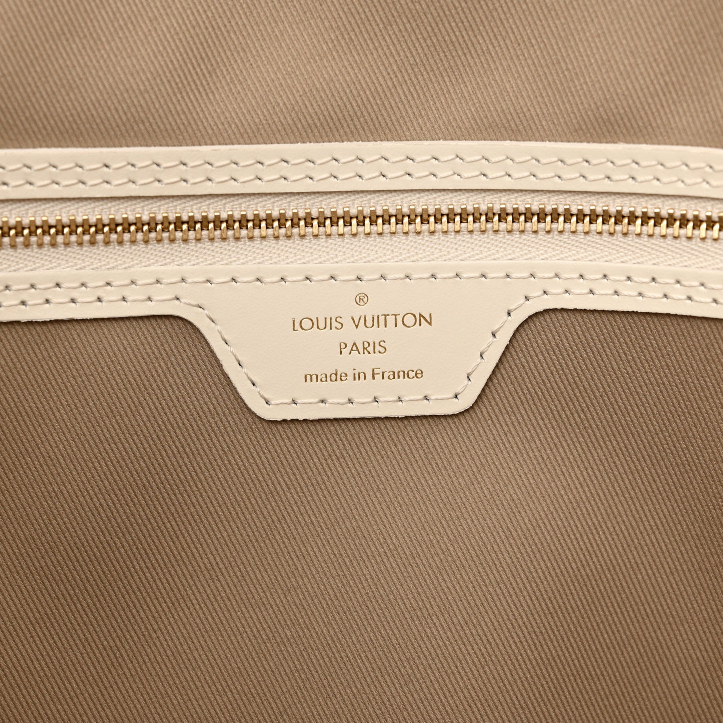 Cotton Monogram Embroidered Neverfull MM Beige White