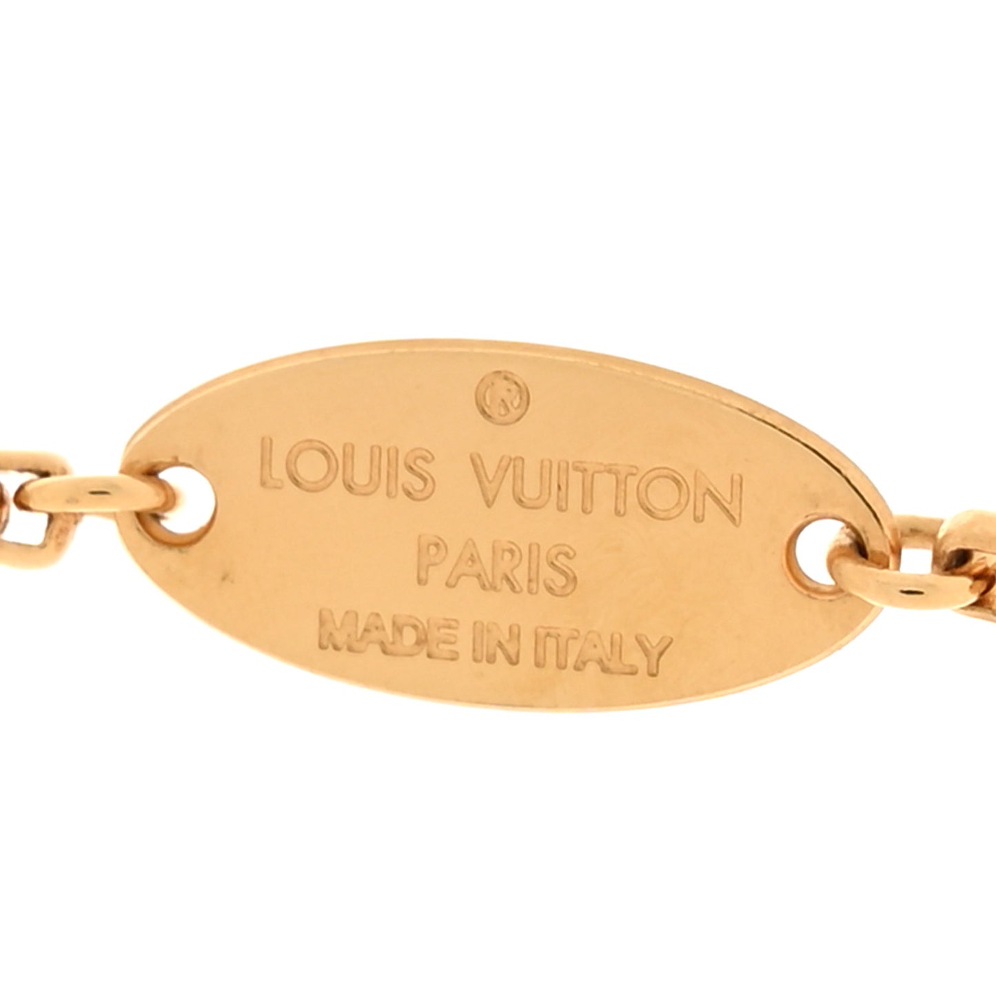 Metal Crystal LV Rodeo Pendant Necklace Gold