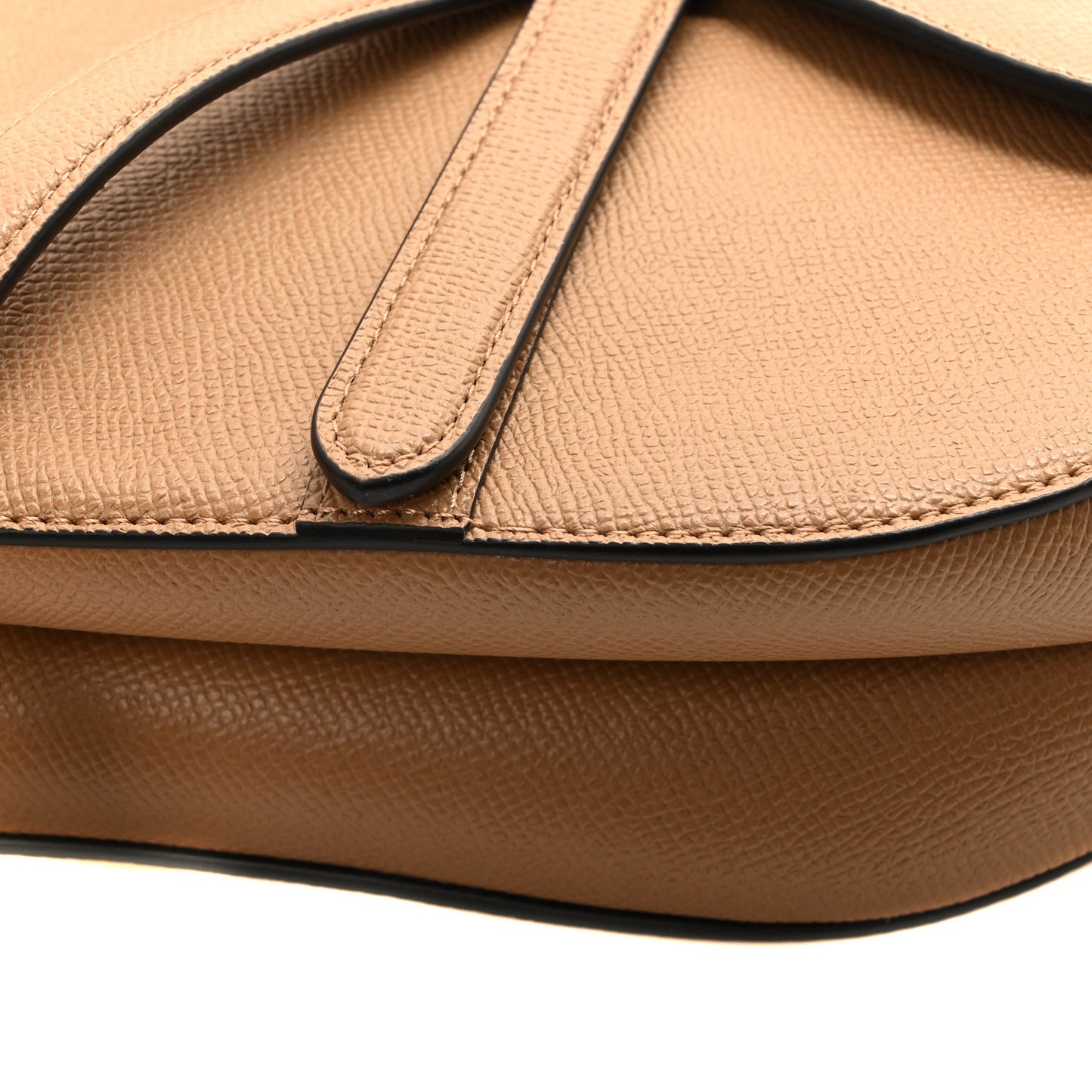 Grained Calfskin Saddle Bag Light Brown