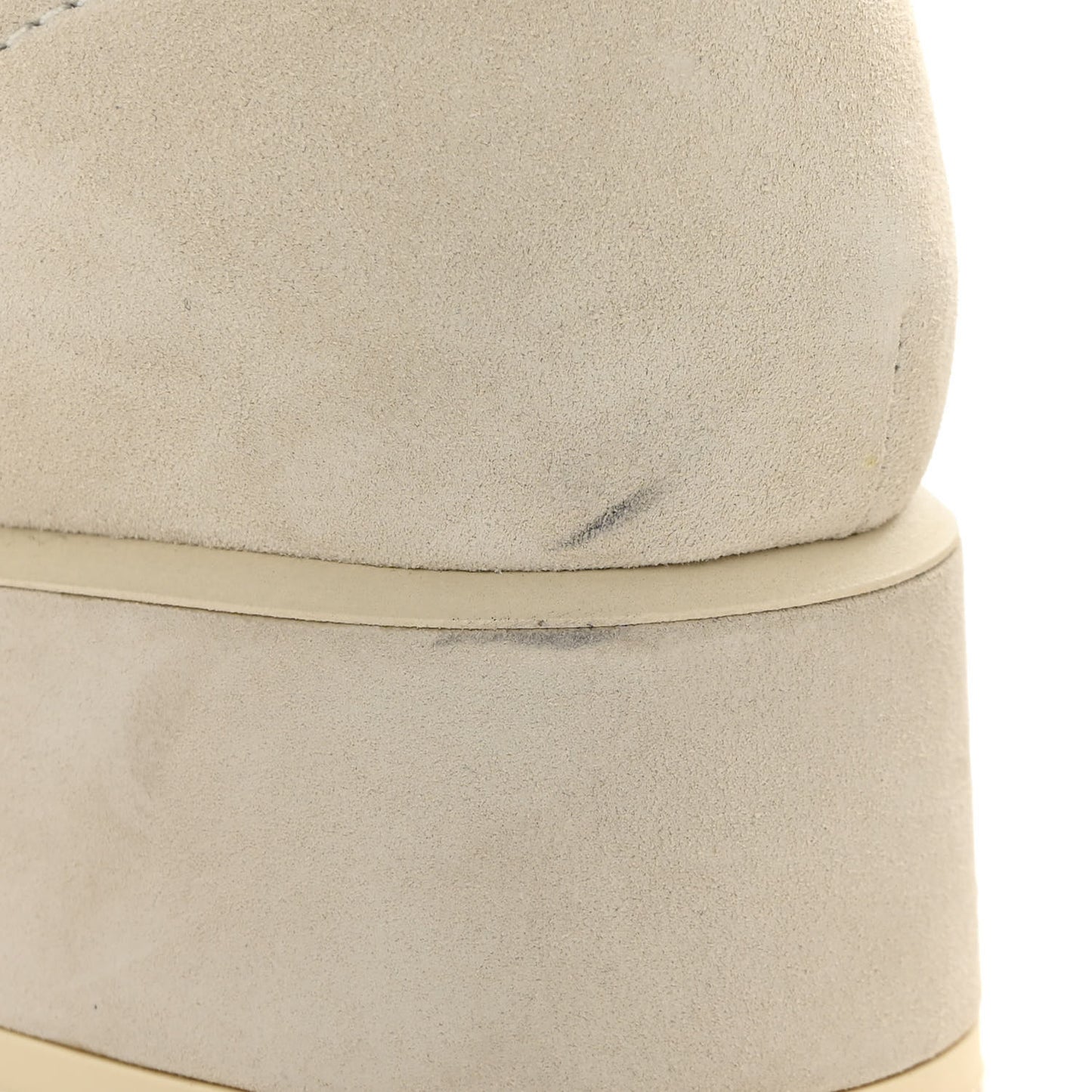 Suede Pony Hair Shearling Lace Up Combat Boots 40 White