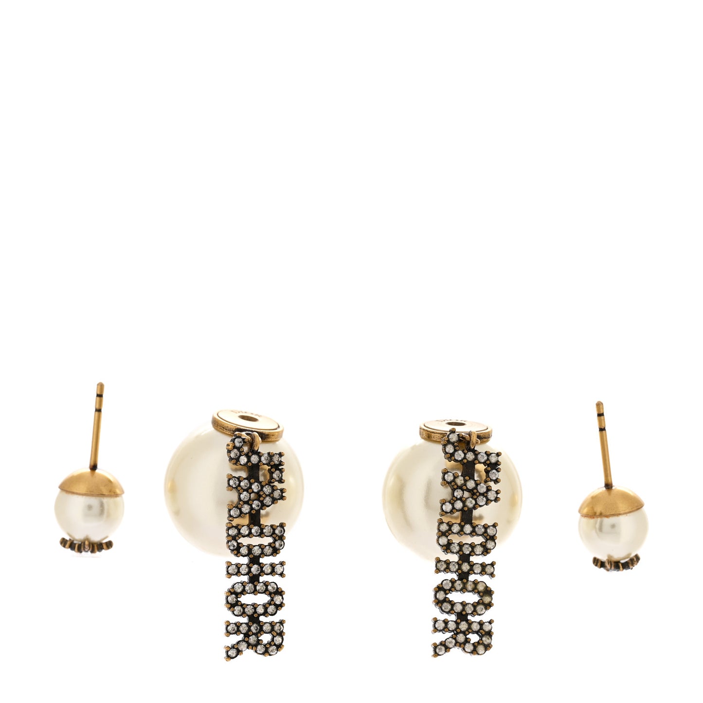Pearl Crystal J'Adior Tribales Earrings Antique Gold