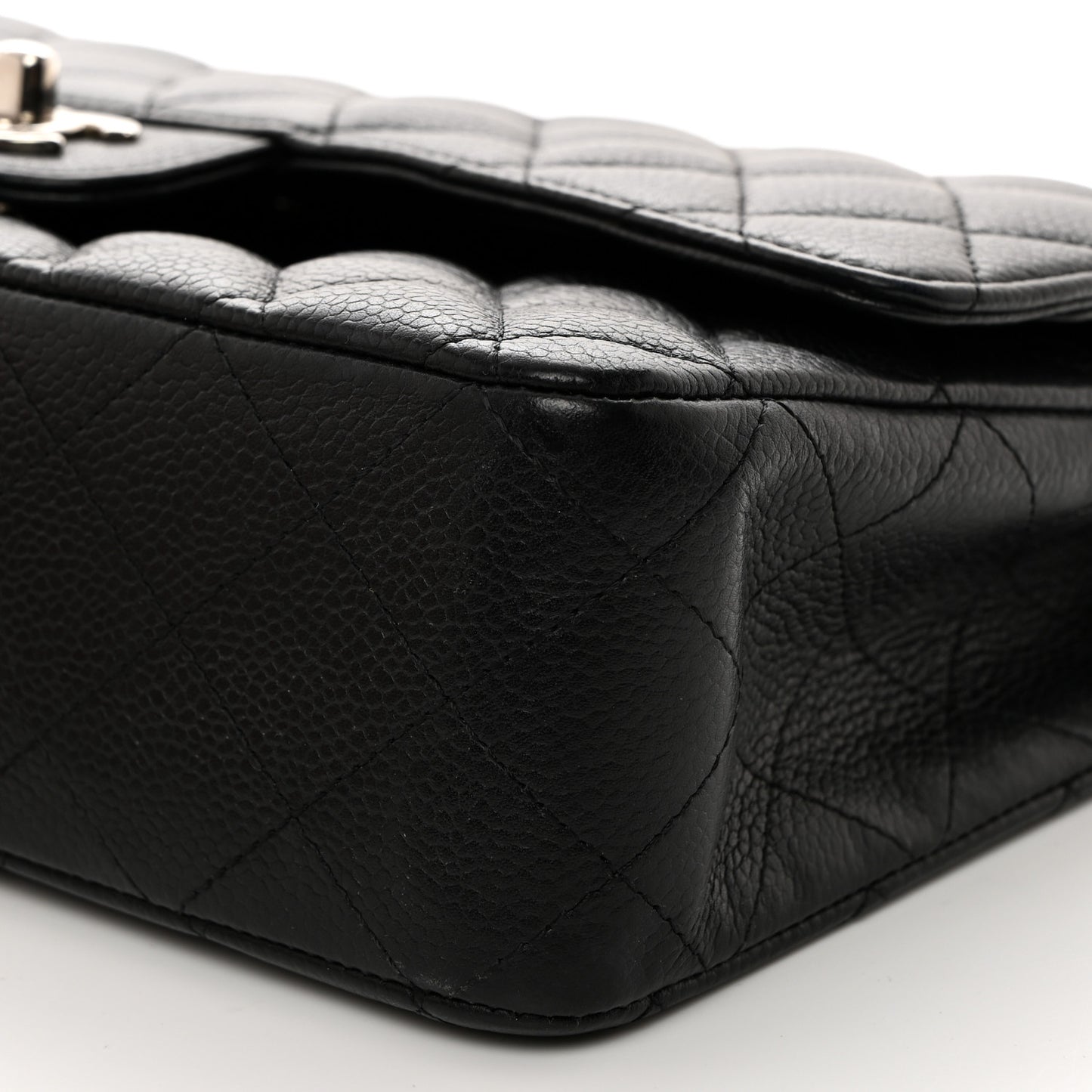 Caviar Quilted Medium Double Flap Black