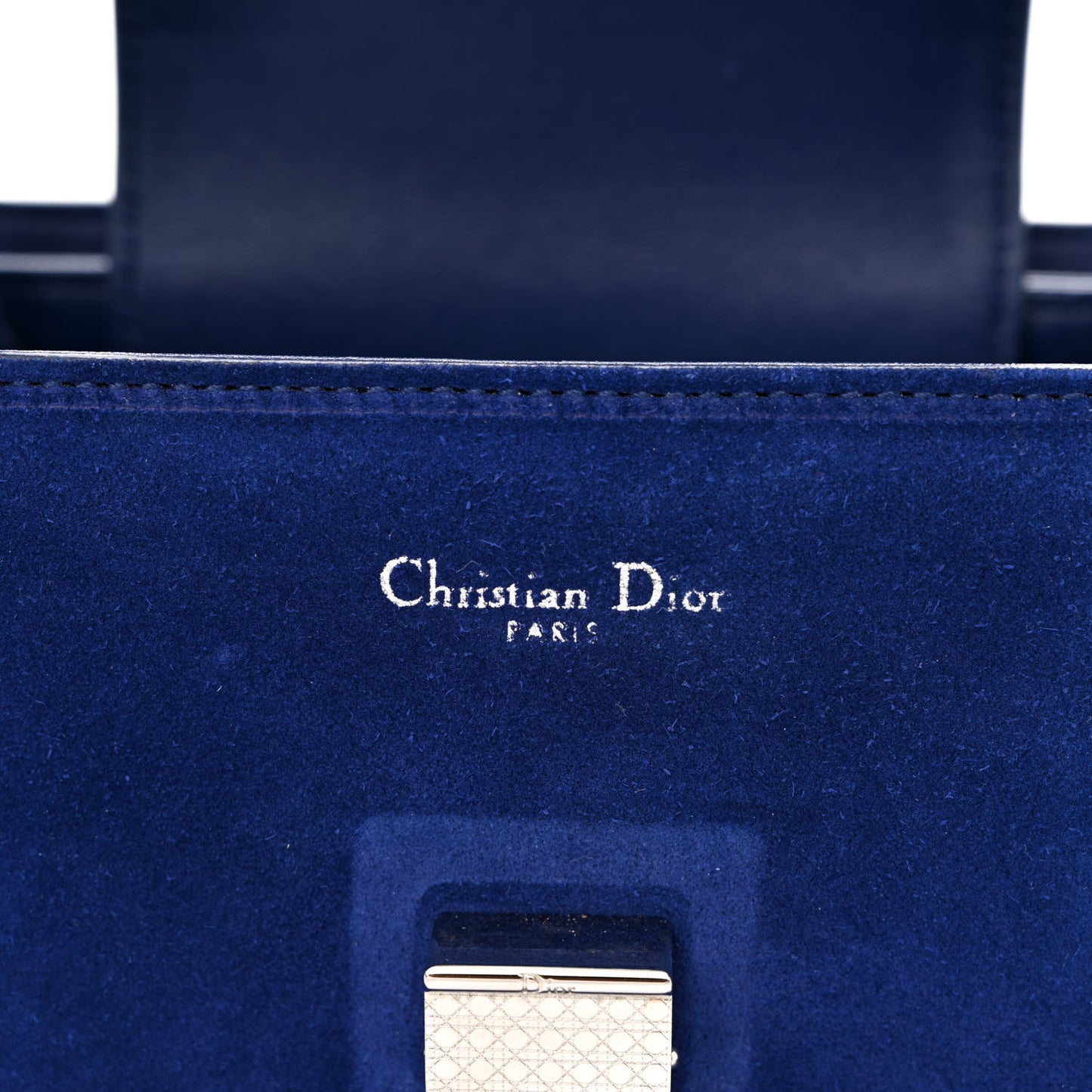 Suede Large Diorever Flap Navy
