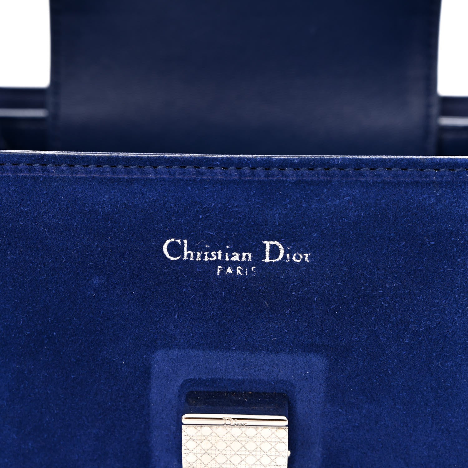 Christian Dior Suede Large Diorever Flap Navy 6 of 12