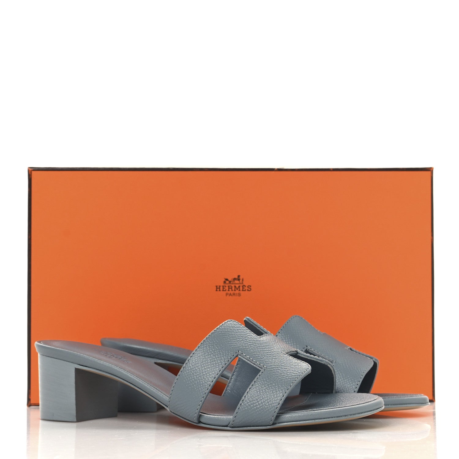 Hermes Epsom Oasis Sandals 35 Gris Antarctique 10 of 10
