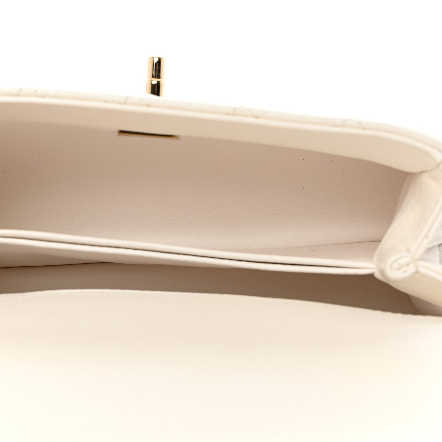 Caviar Quilted Mini Coco Handle Flap White