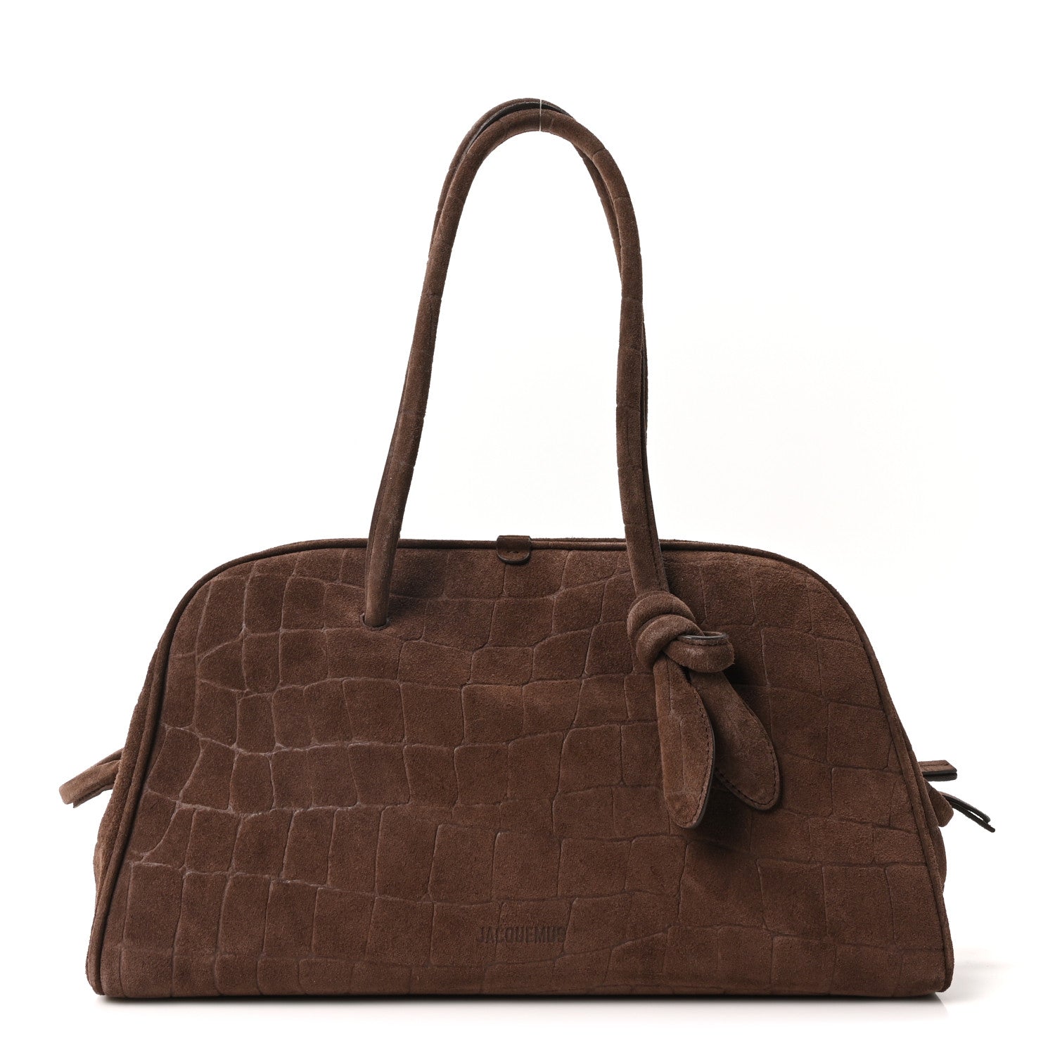 Jacquemus Suede Crocodile Embossed Le Turismo Dark Brown 1823419
