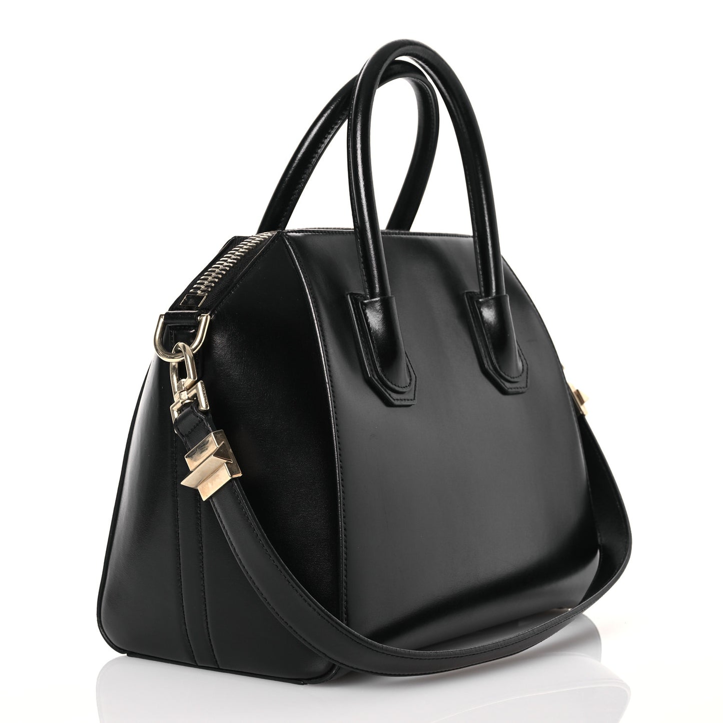 Shiny Lord Calfskin Small Antigona Black