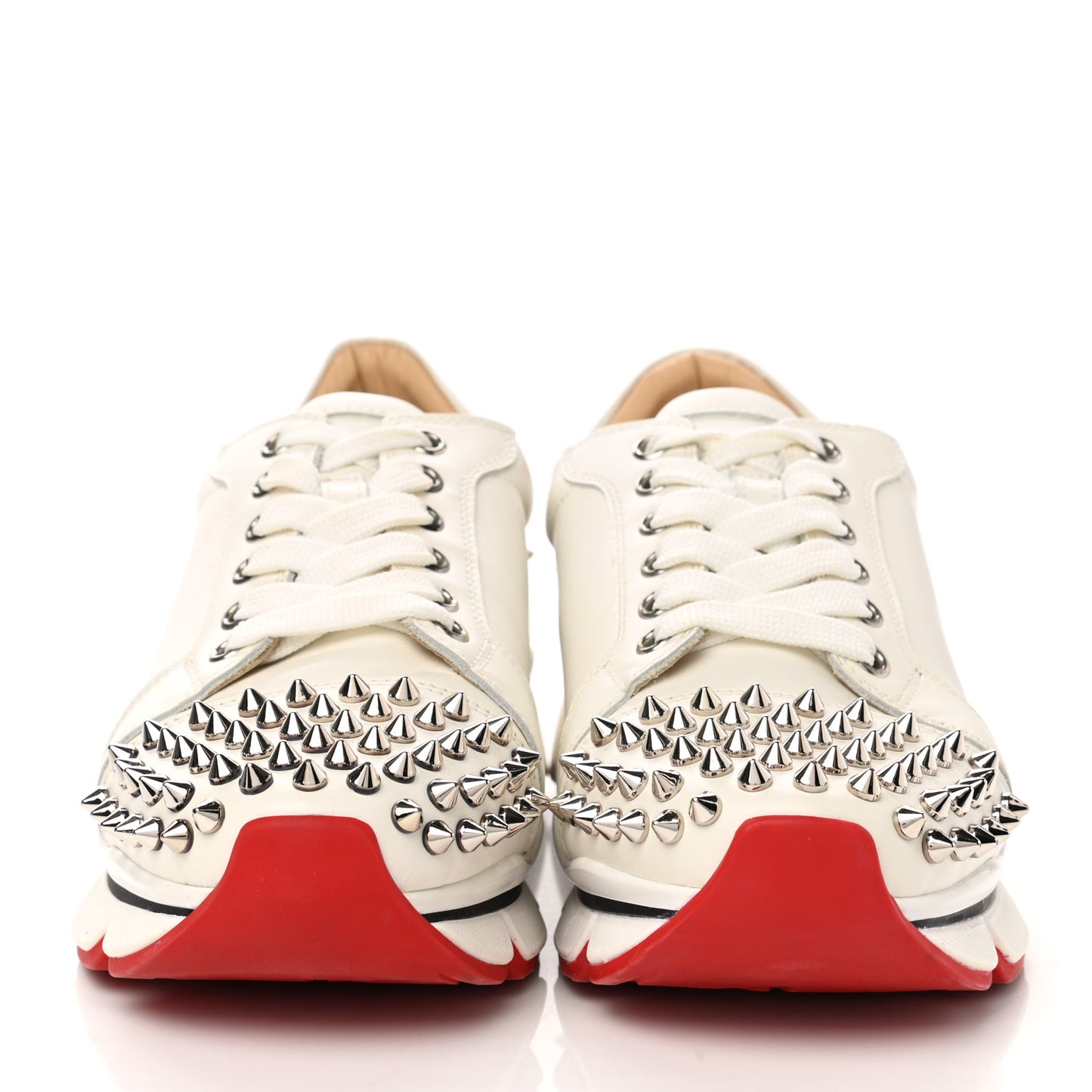 Calfskin Spike VRS 2018 Sneakers 37.5 Snow Silver