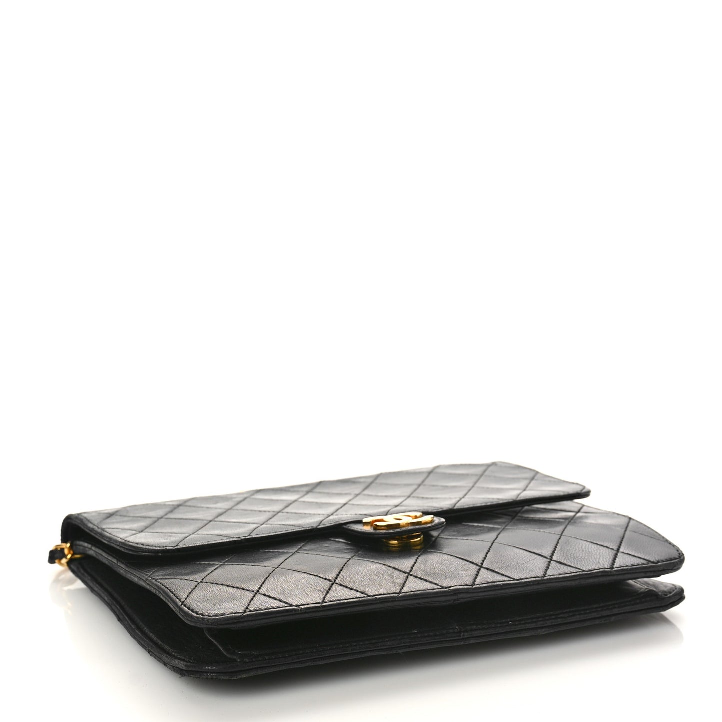 Lambskin Quilted Small Single Flap Bag Black
