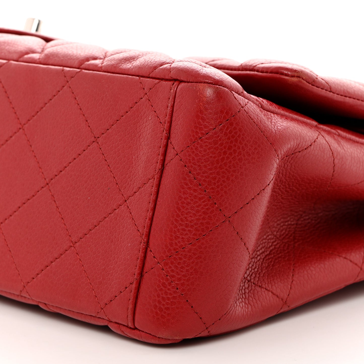 Caviar Quilted Maxi Double Flap Red