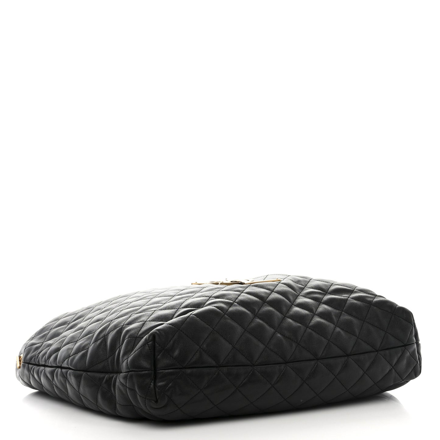 Lambskin Quilted Maxi Icare Shopping Tote Black
