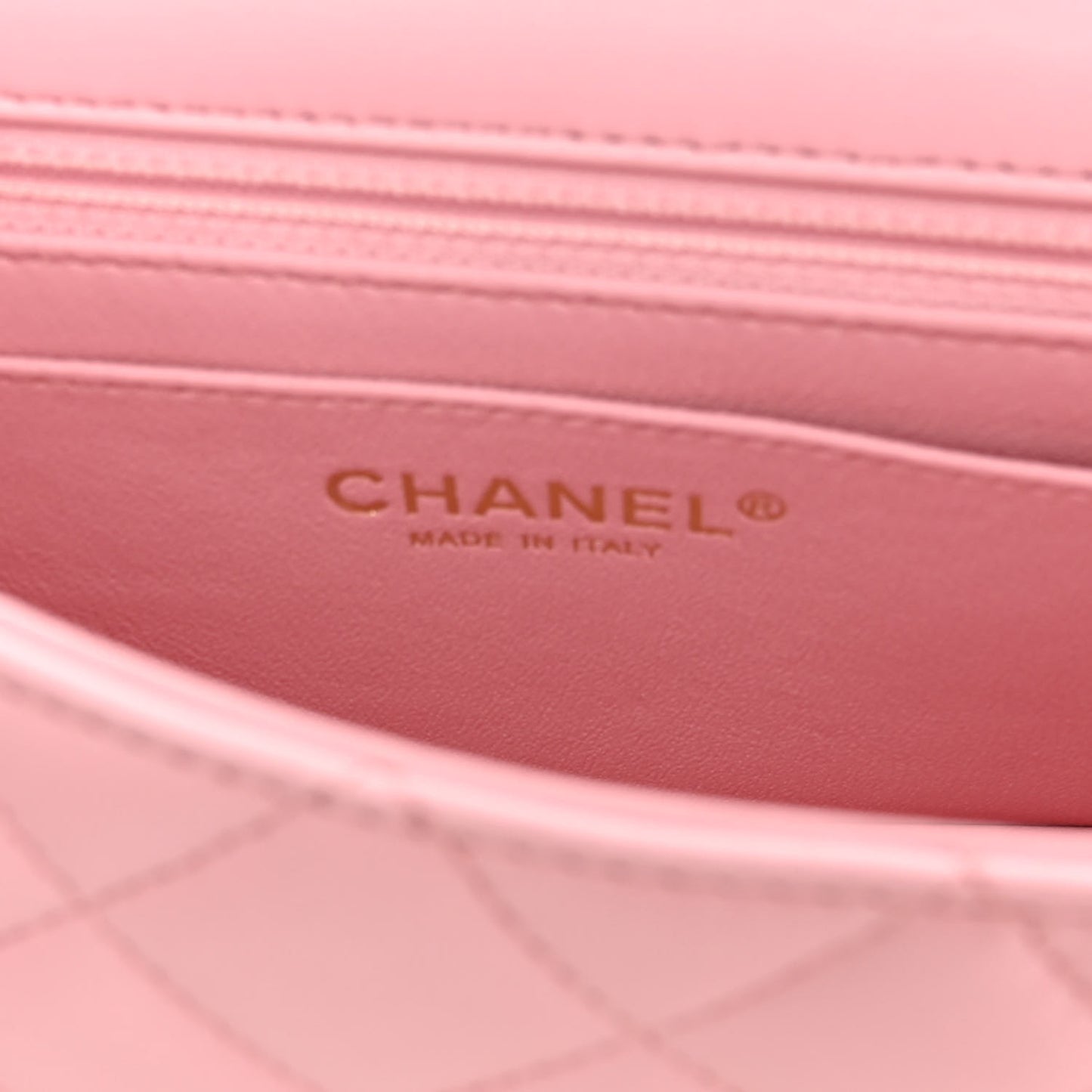 Lambskin Quilted Mini Rectangular Flap Pink