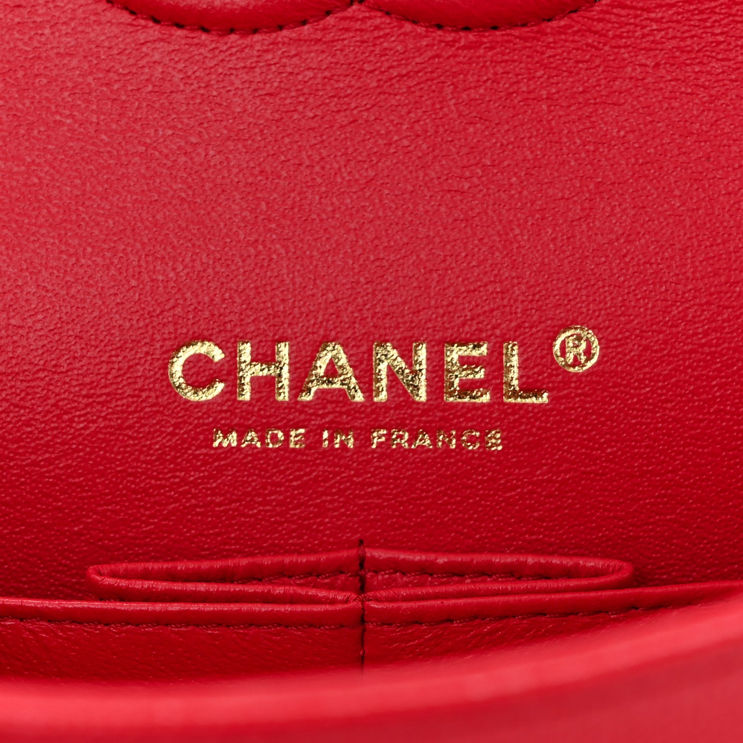 Caviar Quilted Small Double Flap Red