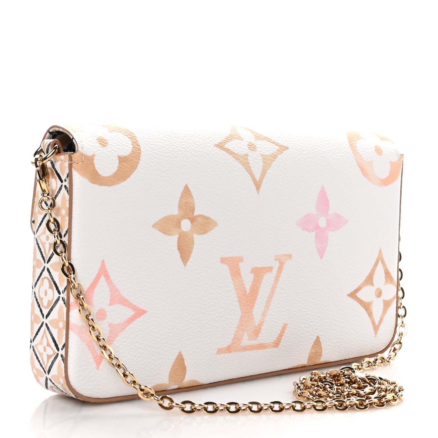 Monogram Giant By The Pool 2.0 Felicie Pochette Chain Wallet Beige
