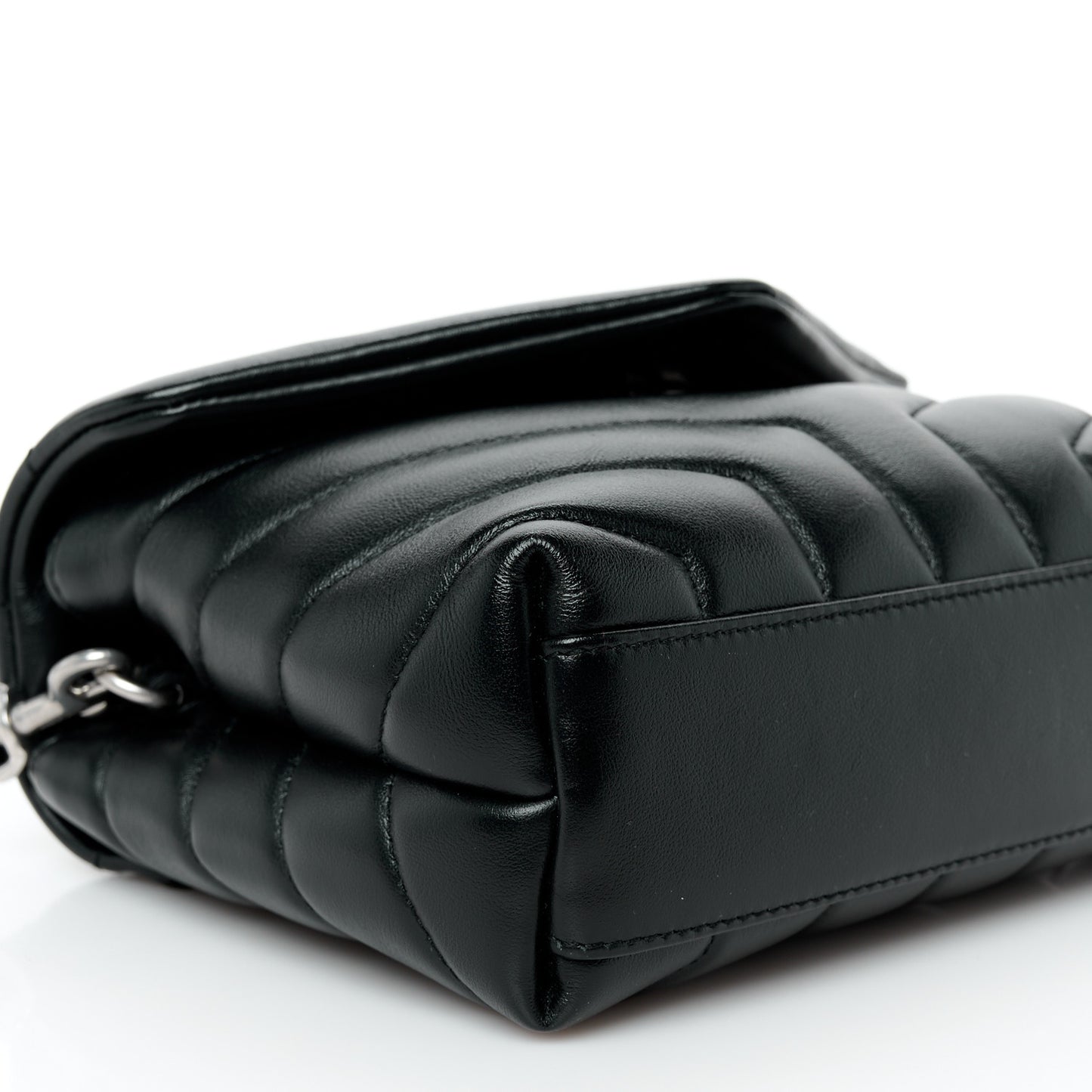 Calfskin Y Quilted Monogram Toy Loulou Crossbody Bag Black