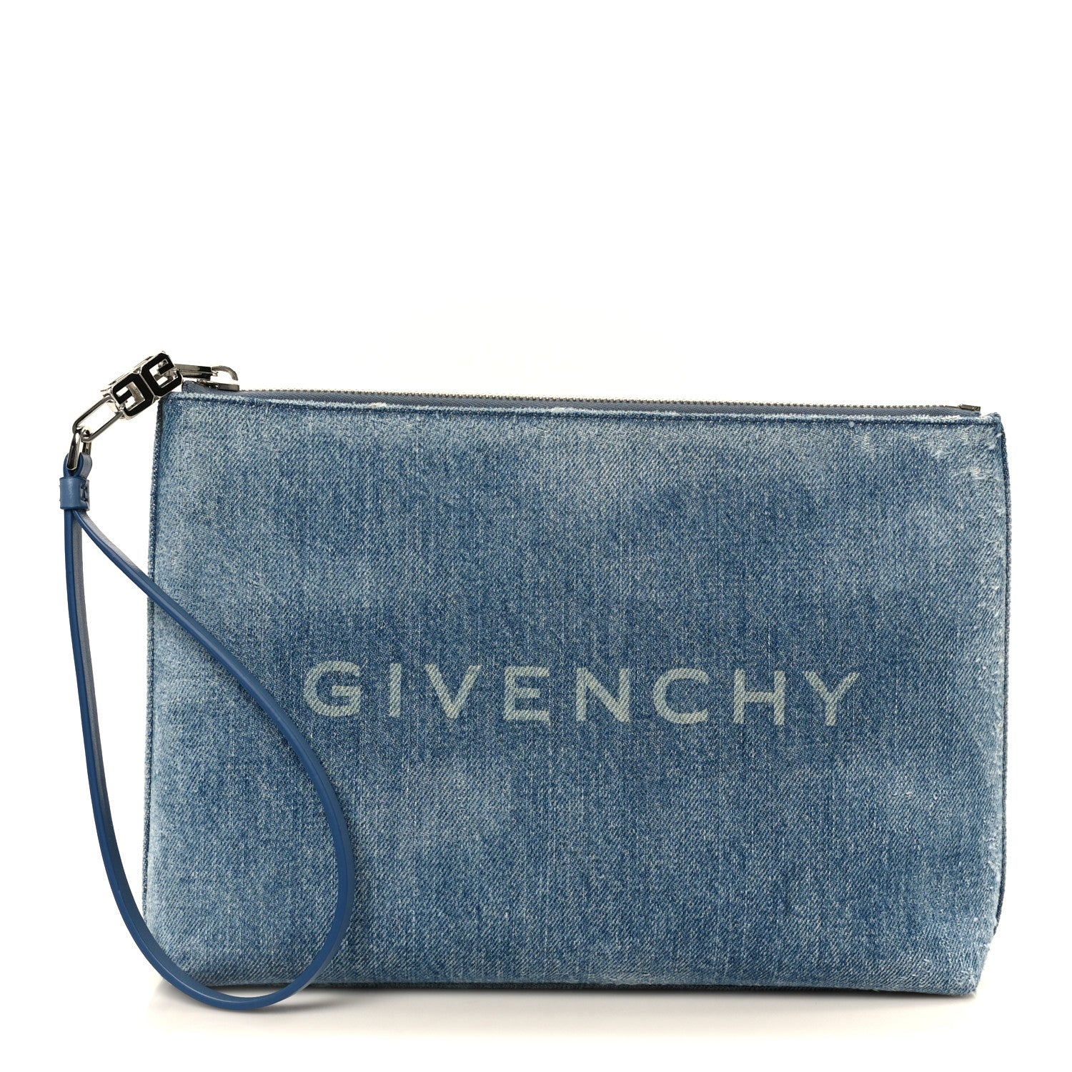 Givenchy Denim Travel Pouch Wristlet Medium Blue 1845736