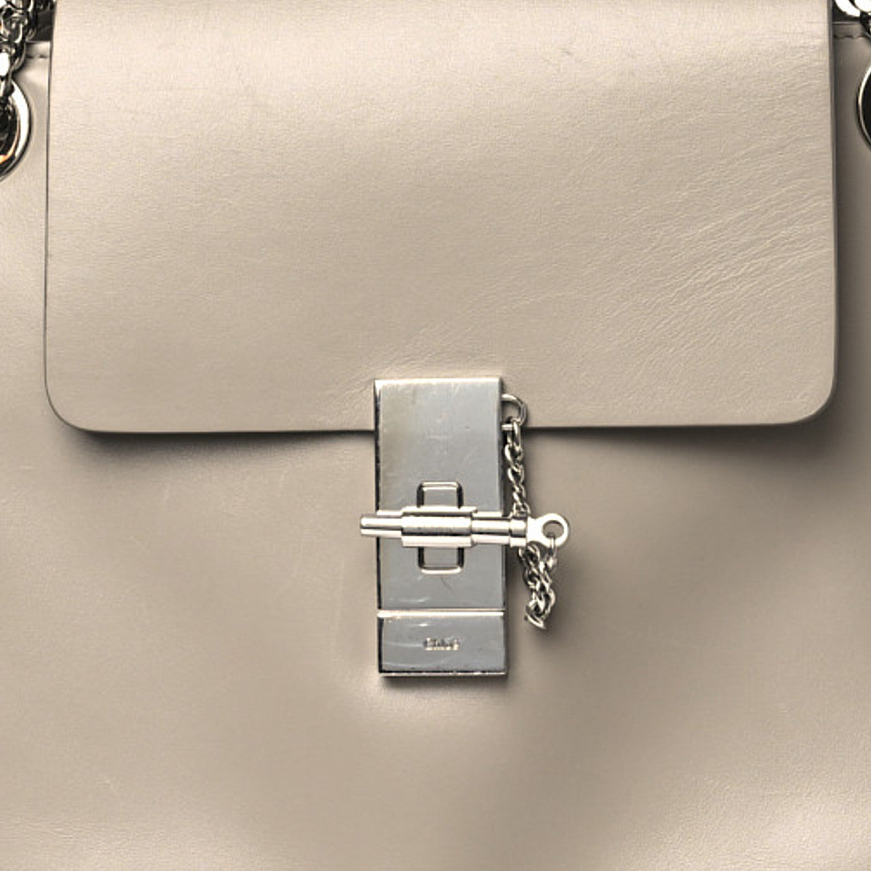 Shiny Calfskin Medium Annie Shoulder Bag Motty Grey
