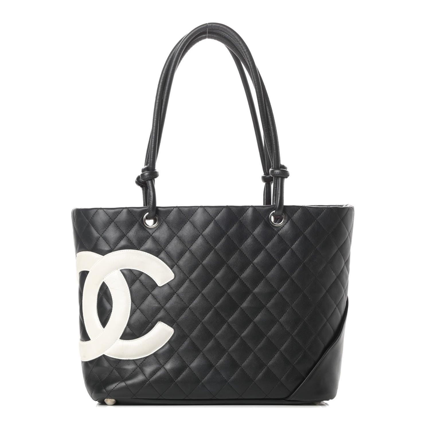 Chanel Calfskin Quilted Large Cambon Tote Black White 1 of 18