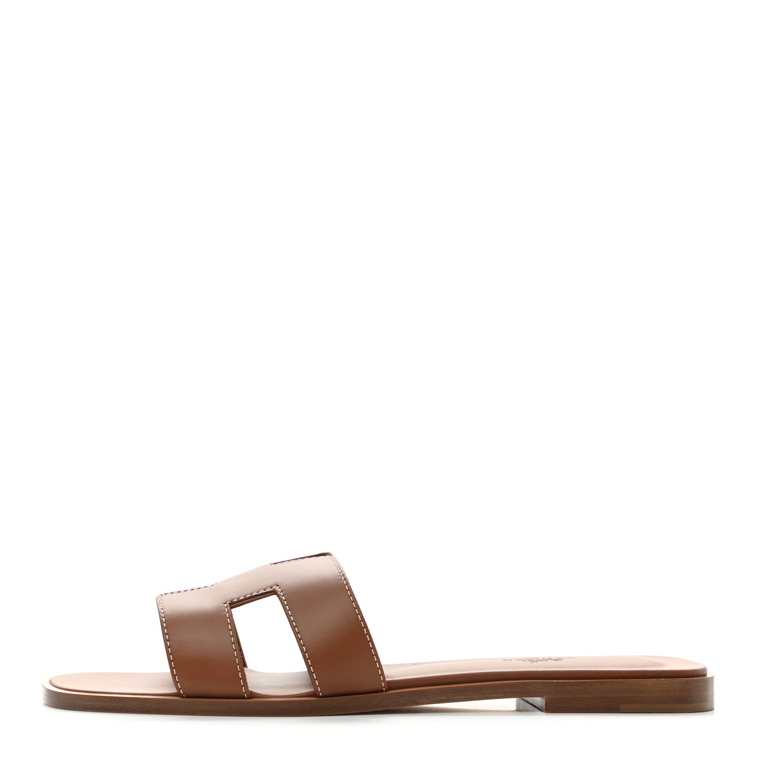 Hermes Box Calfskin Oran Sandals 39 Gold 1 of 9