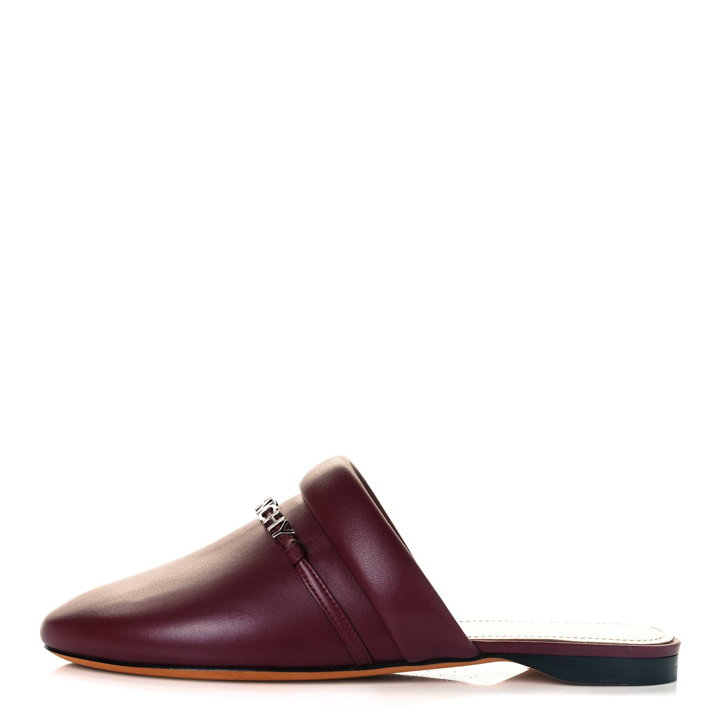 Lambskin Elba Logo Mule Slippers 36.5 Burgundy
