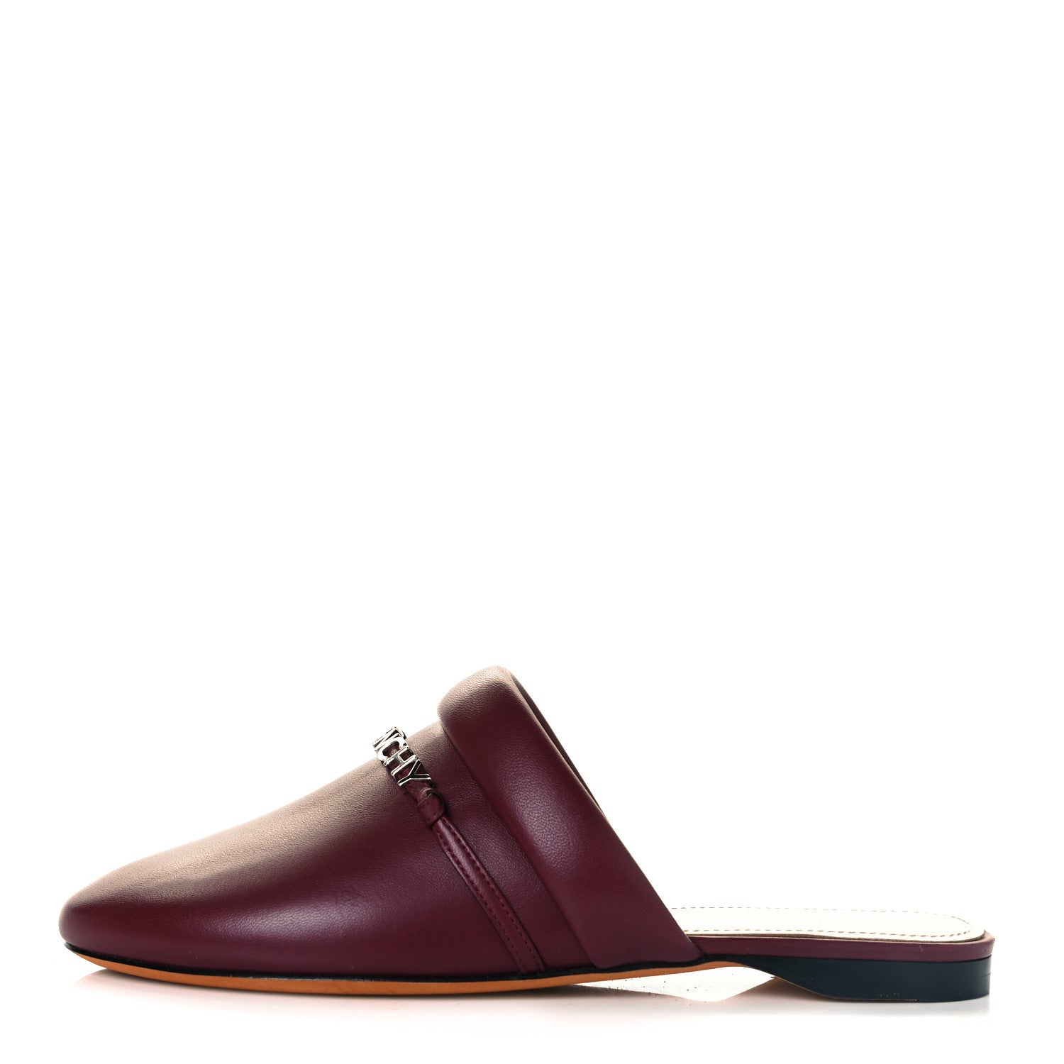 Givenchy Lambskin Elba Logo Mule Slippers 36.5 Burgundy 1 of 9