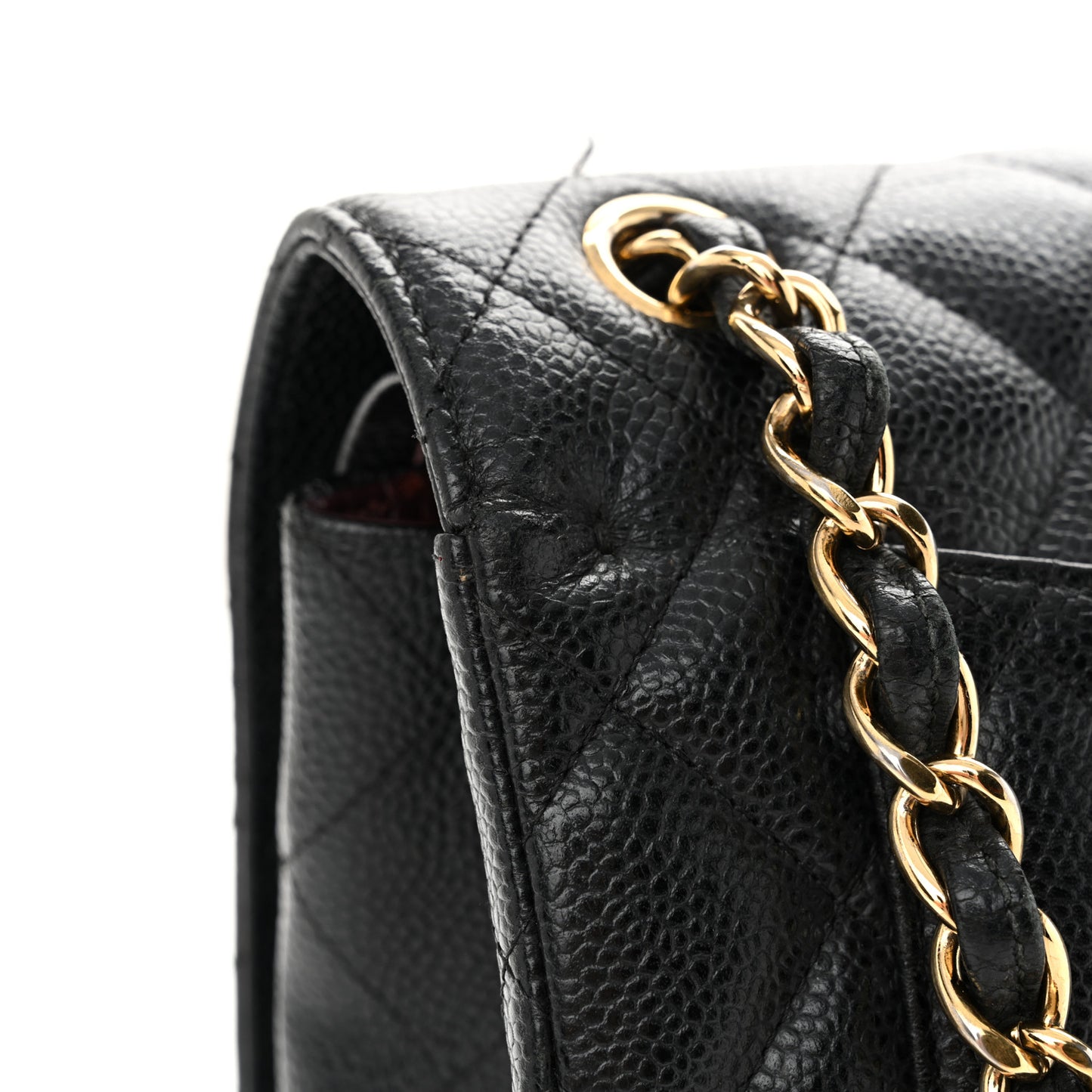 Caviar Quilted Jumbo Double Flap Black