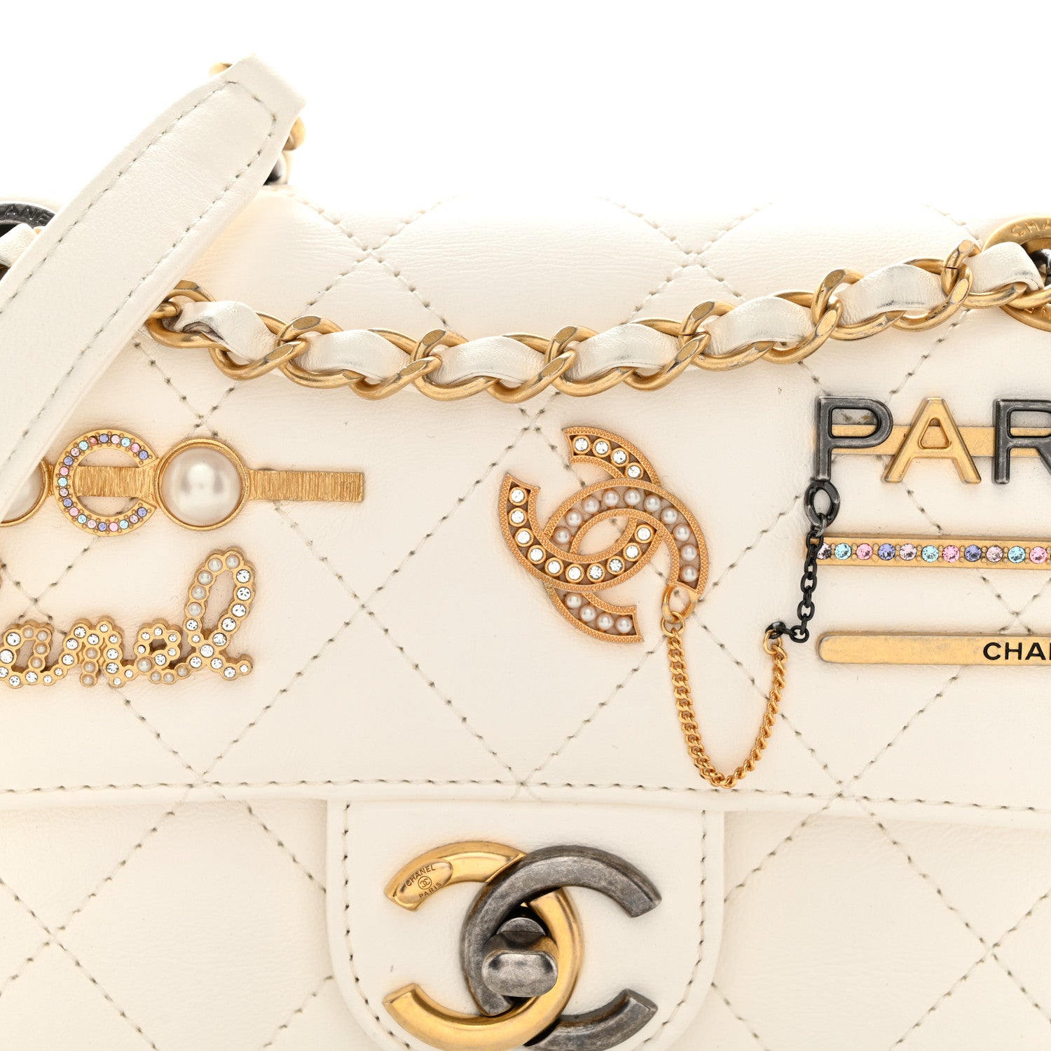 Chanel Lambskin Quilted Mini Coco Clips Flap White 8 of 11