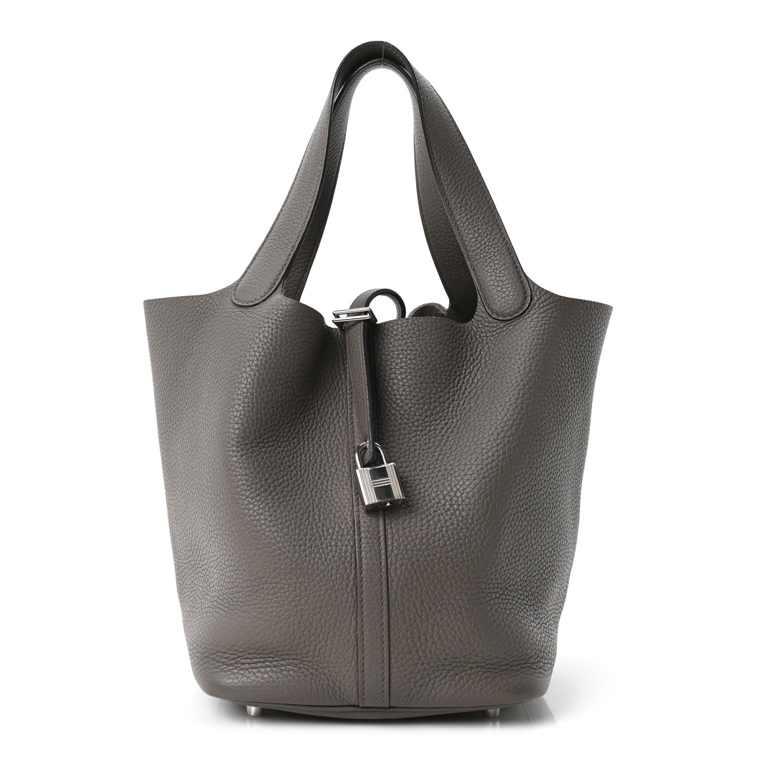 Hermes Taurillon Clemence Picotin Lock 22 MM Gris Asphalte 1859506