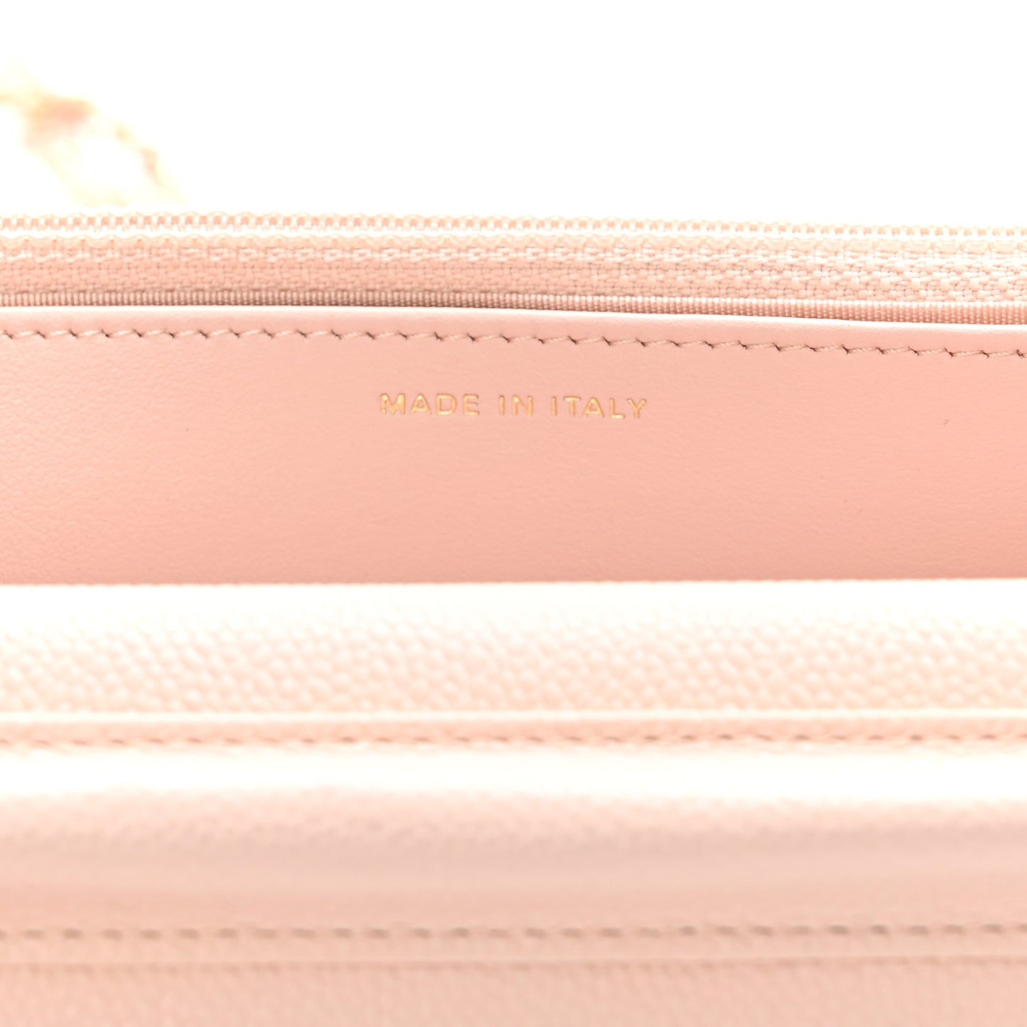 Caviar Quilted Enamel Wallet on Chain WOC Light Pink