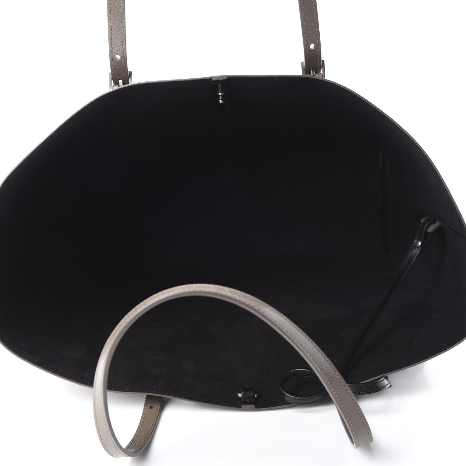 Saint Laurent Grained Calfskin Large Shopping Tote Warm Taupe Black 5 of 9