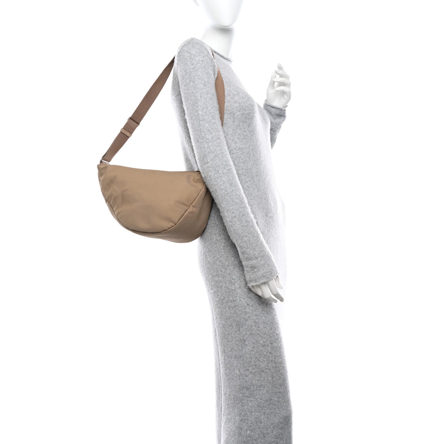 Nylon Small Slouchy Banana Bag Dune