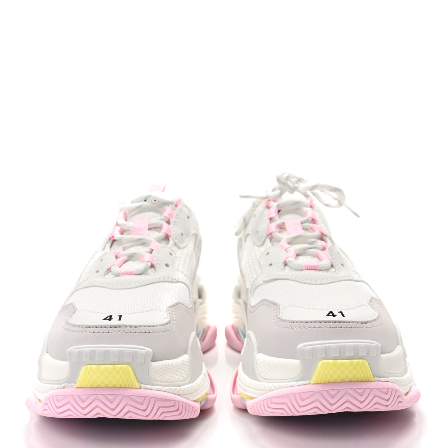Fabric Mesh Multicolor Womens Triple S Sneakers 41 Yellow Pink Grey White