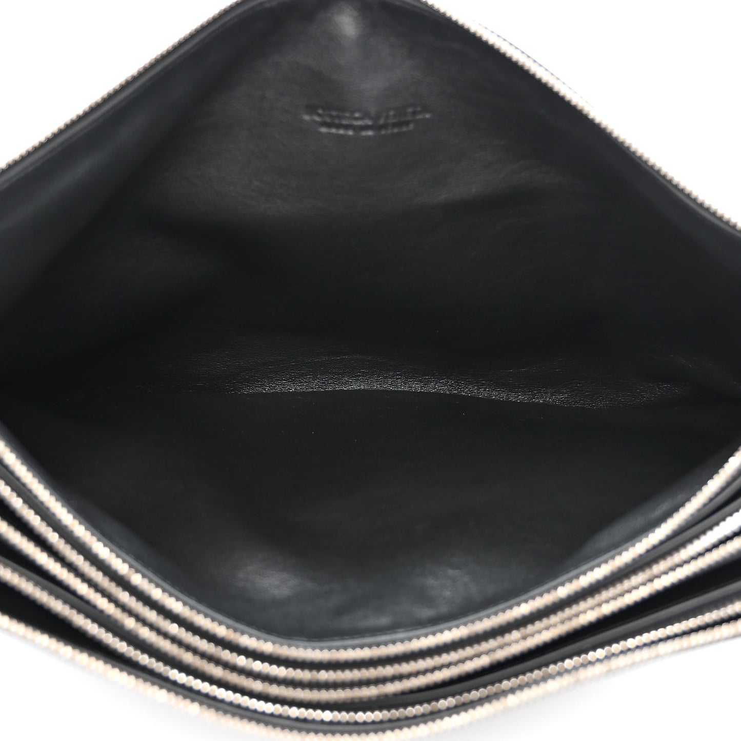 Intrecciato Embossed Triple Zip Messenger Bag Black