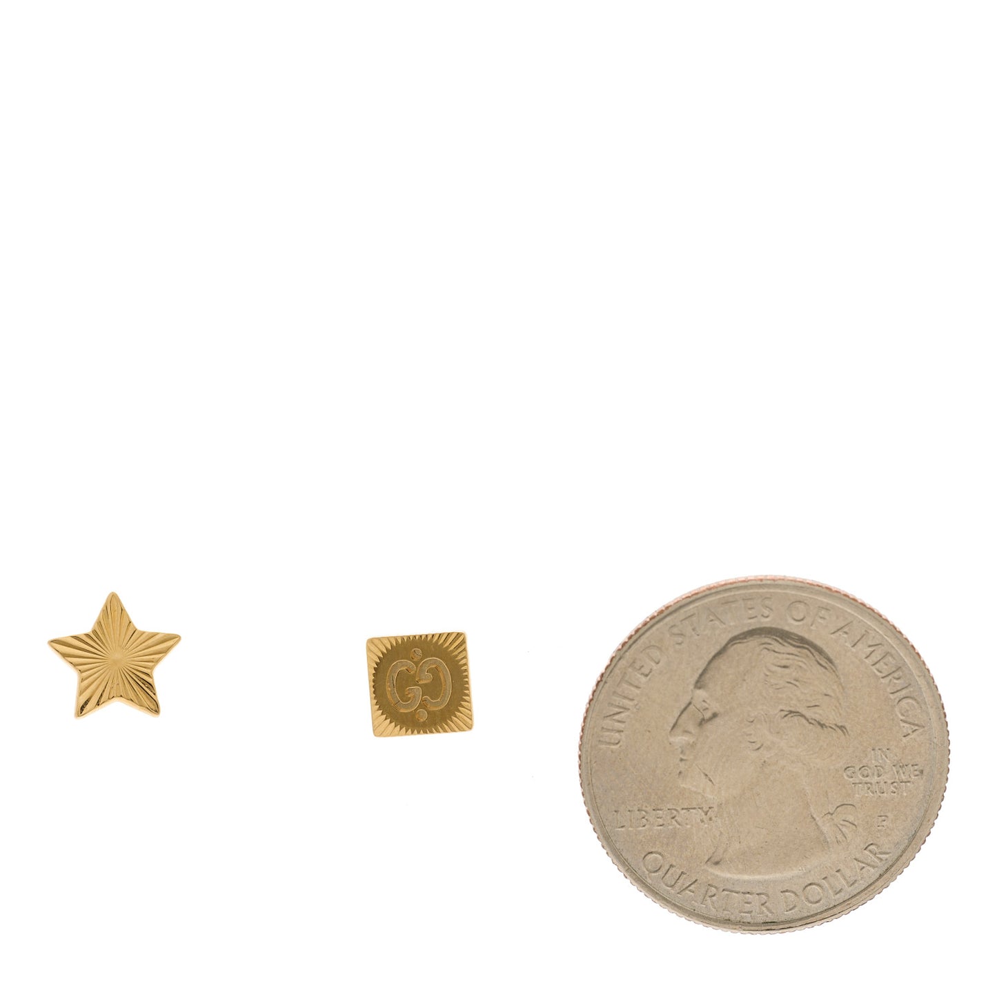 18K Yellow Gold Icon Square Star Earrings