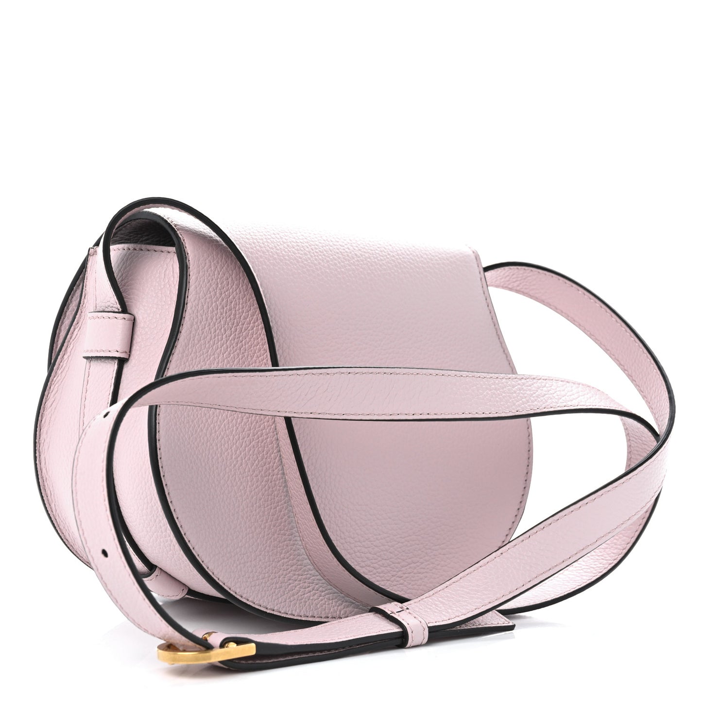 Grained Calfskin Small Marcie Saddle Bag Misty Lavender
