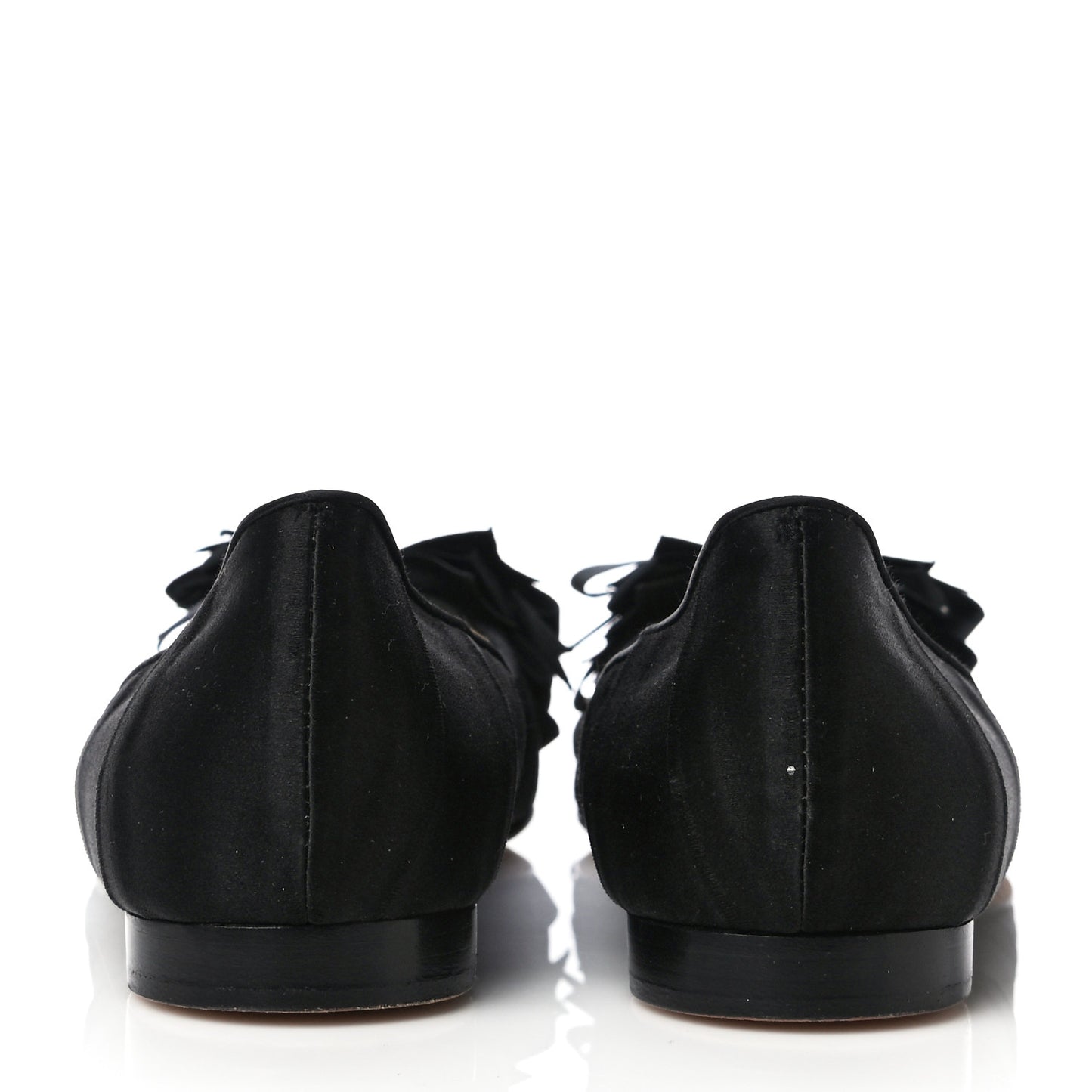 Satin CC Bow Flats 36.5 Black