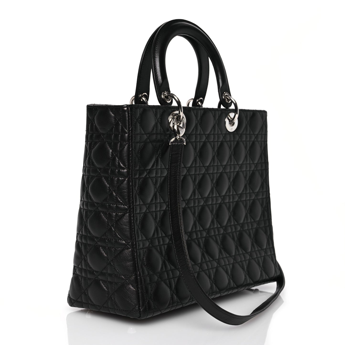 Lambskin Cannage Large Lady Dior Black
