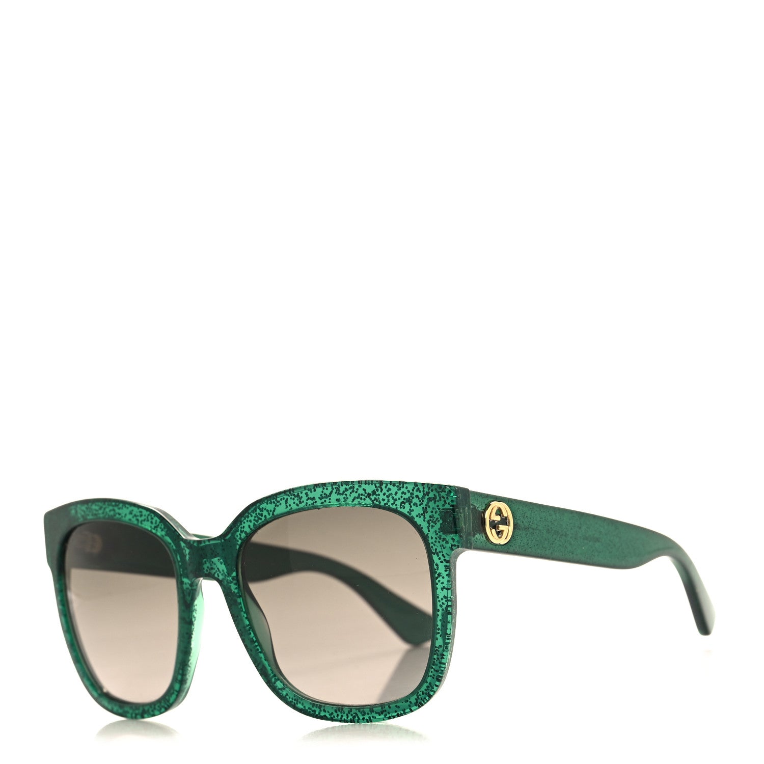 Gucci Acetate Square GG0034S Sunglasses Green 1 of 7