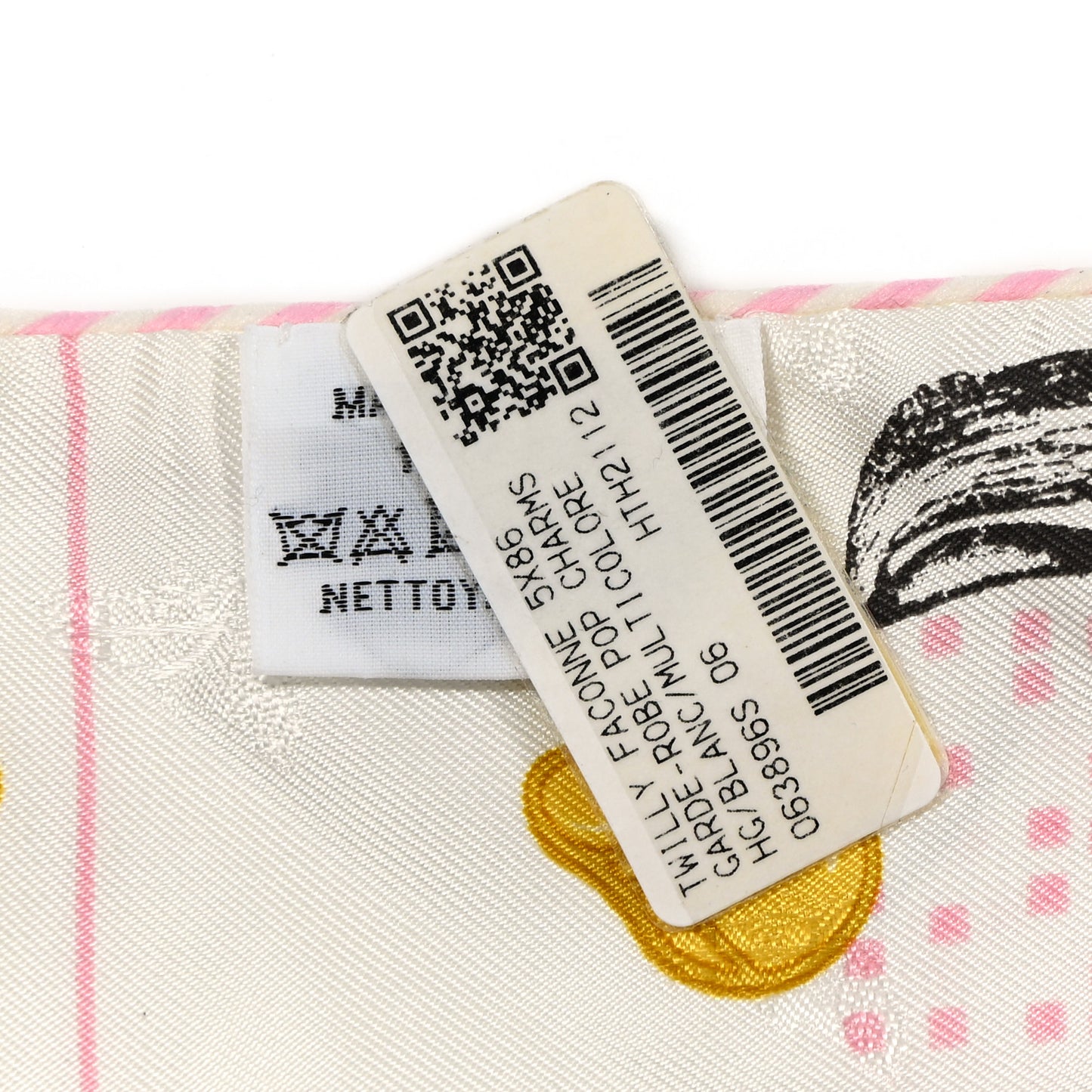 Silk Garde Robe Pop Charms Twilly White Multicolor