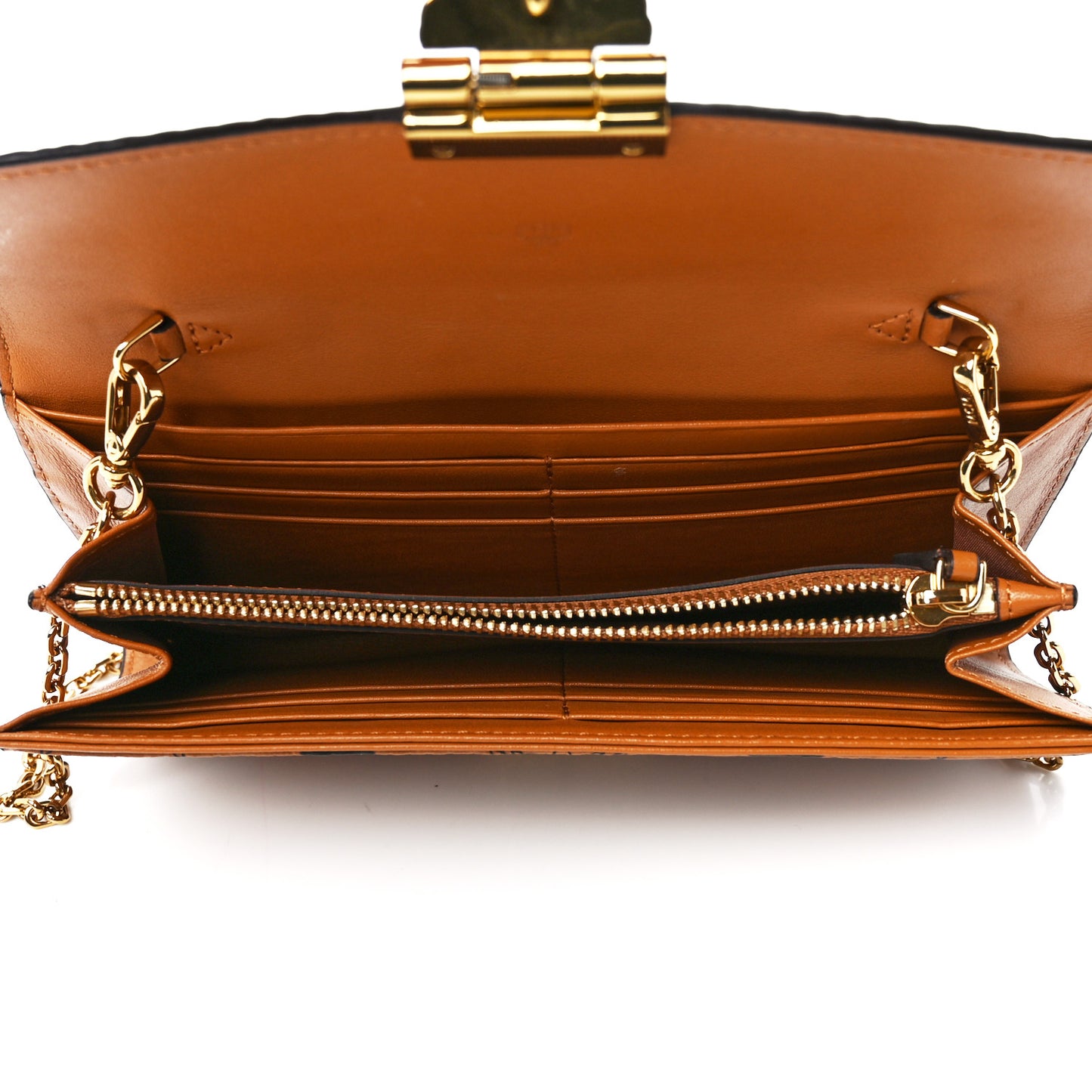 Visetos Large Patricia Wallet On Chain Cognac