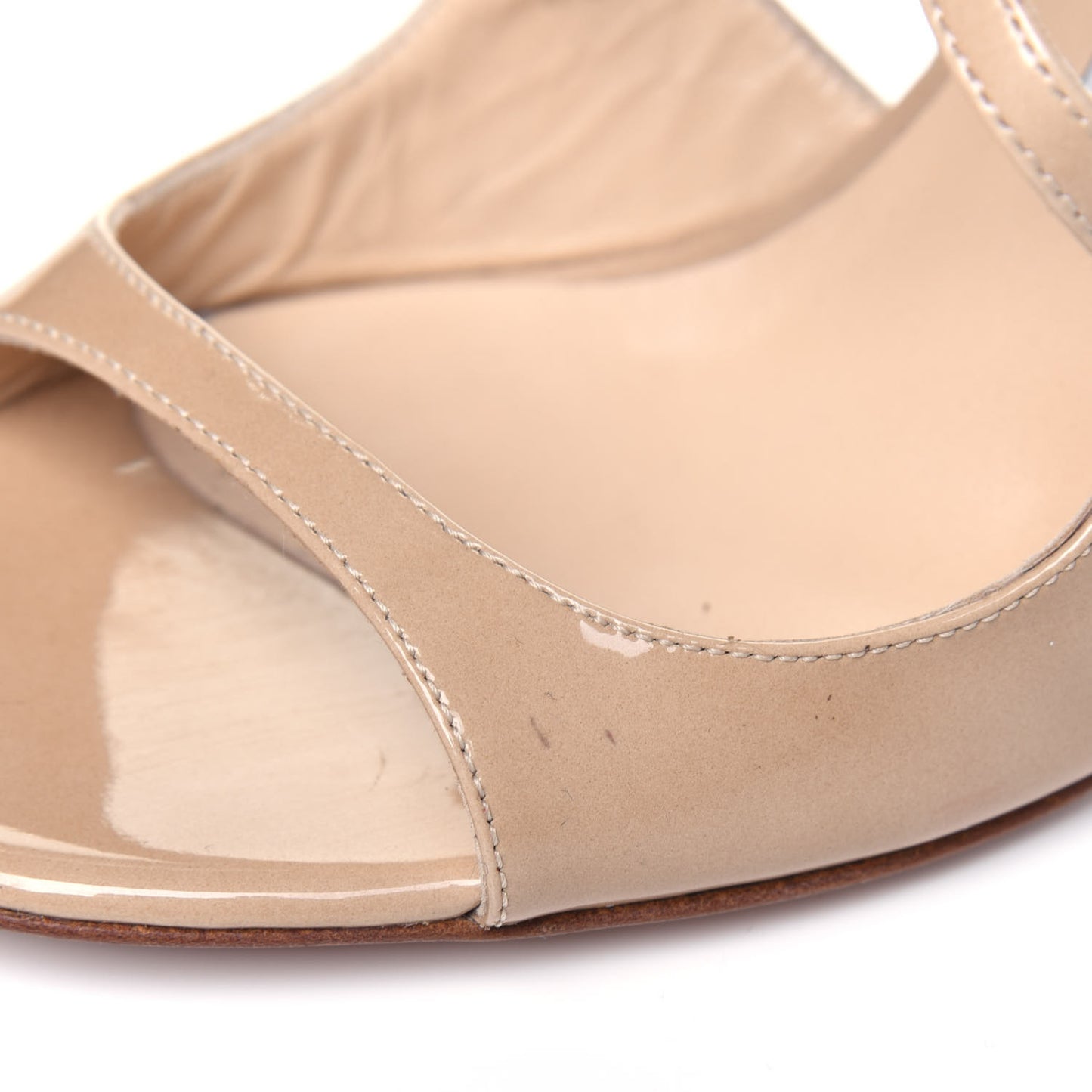 Patent Calfskin Lang Sandals 35 Sand