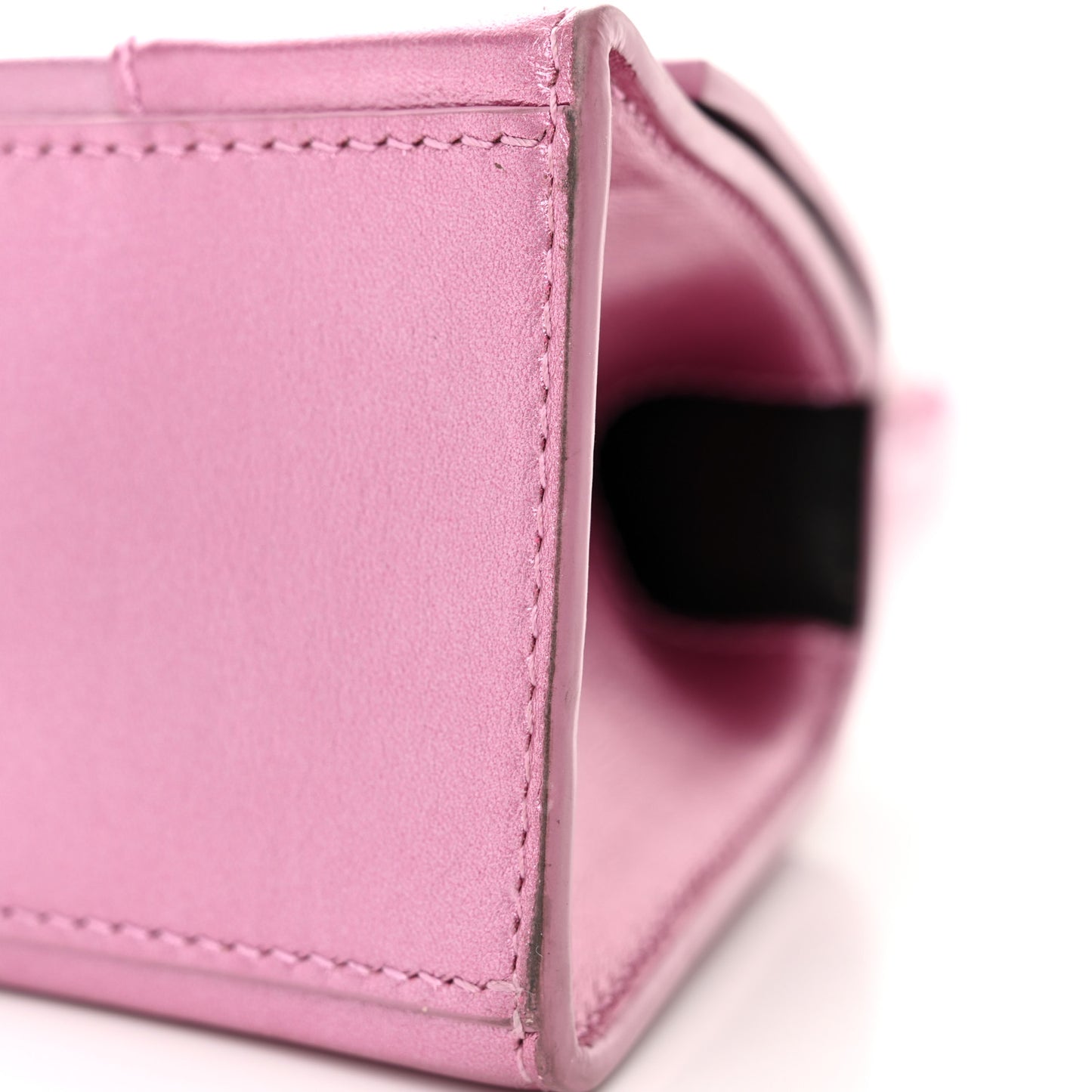 Metallic Shiny Calfskin Hourglass Top Handle Bag XS Pink