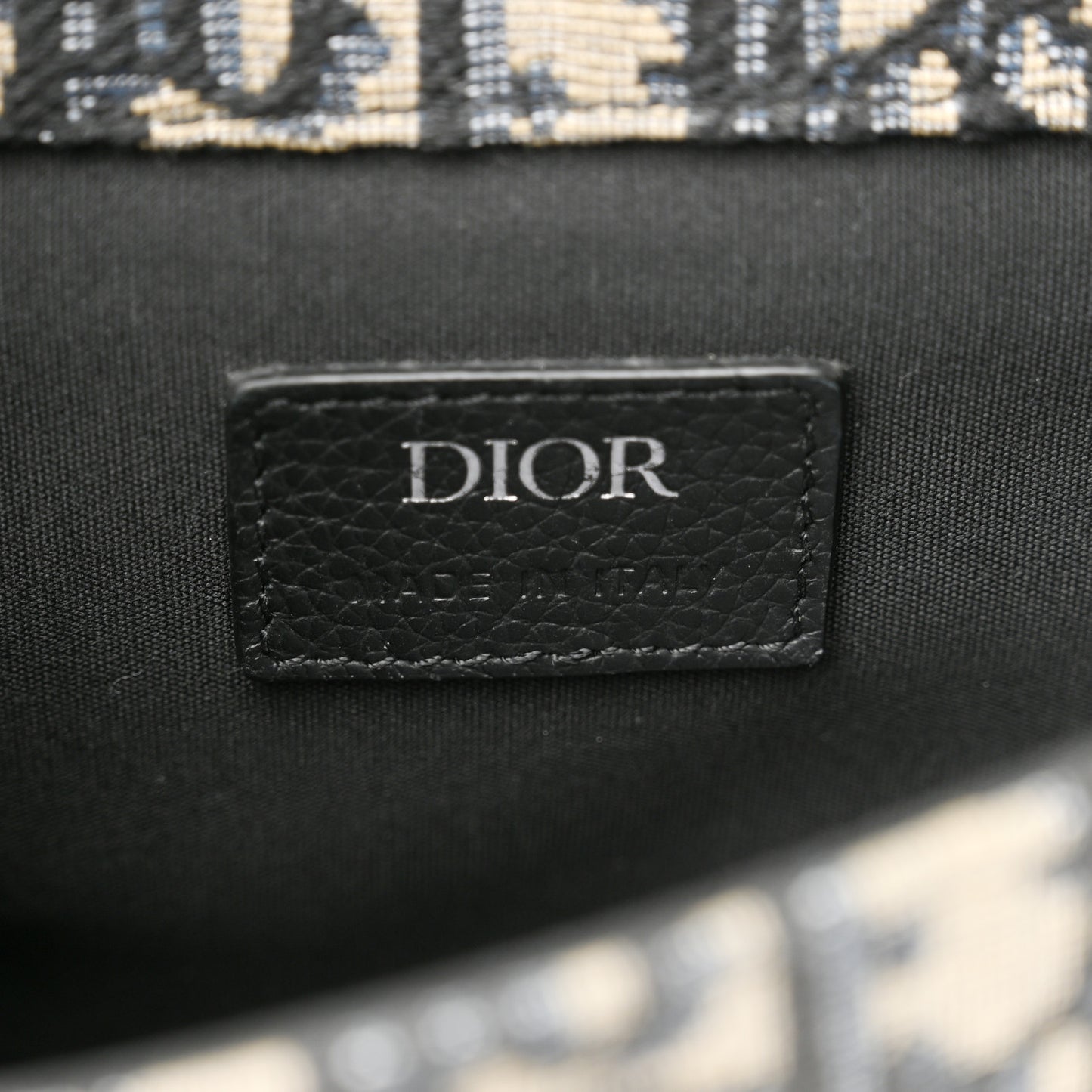 Oblique Grained Calfskin Mini Gallop Bag With Strap Black Beige