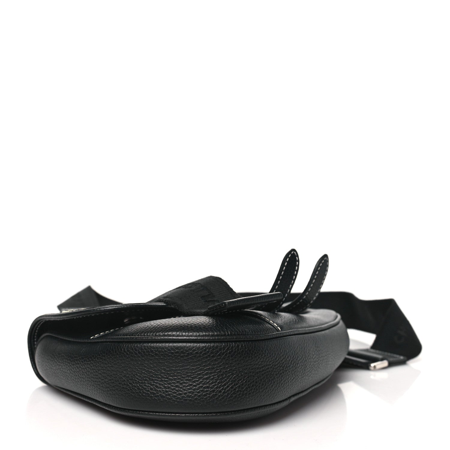 Christian Dior X SHAWN STUSSY Grained Calfskin Bee Saddle Bag Black 4 of 10