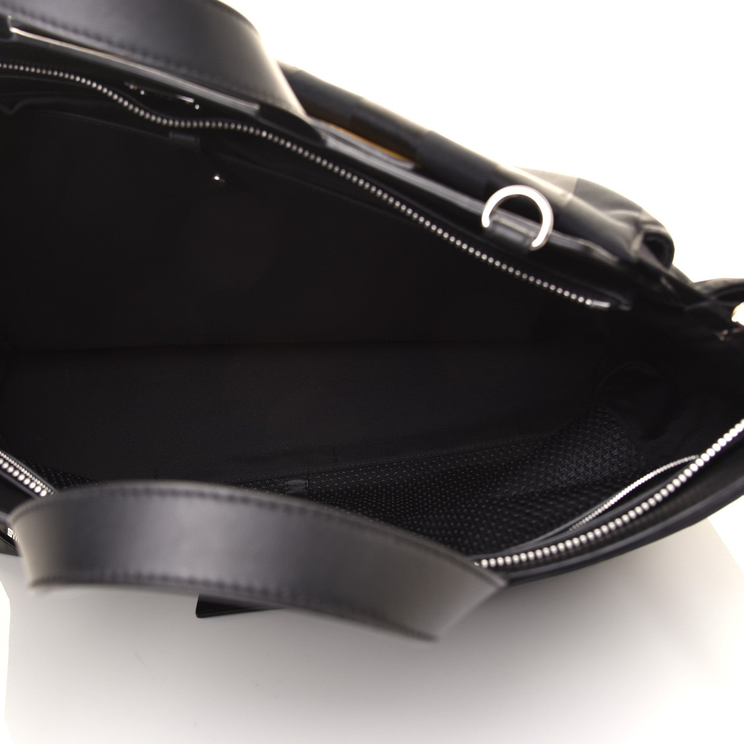 Fendi Recycled Nylon Vitello Grace Light Pequin Logo Medium Peekaboo Iconic Satchel Black Sunflower 5 of 8