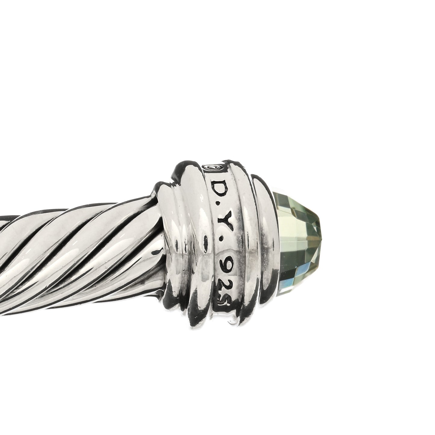 Sterling Silver Diamond Prasiolite 5mm Cable Classics Princess Bracelet