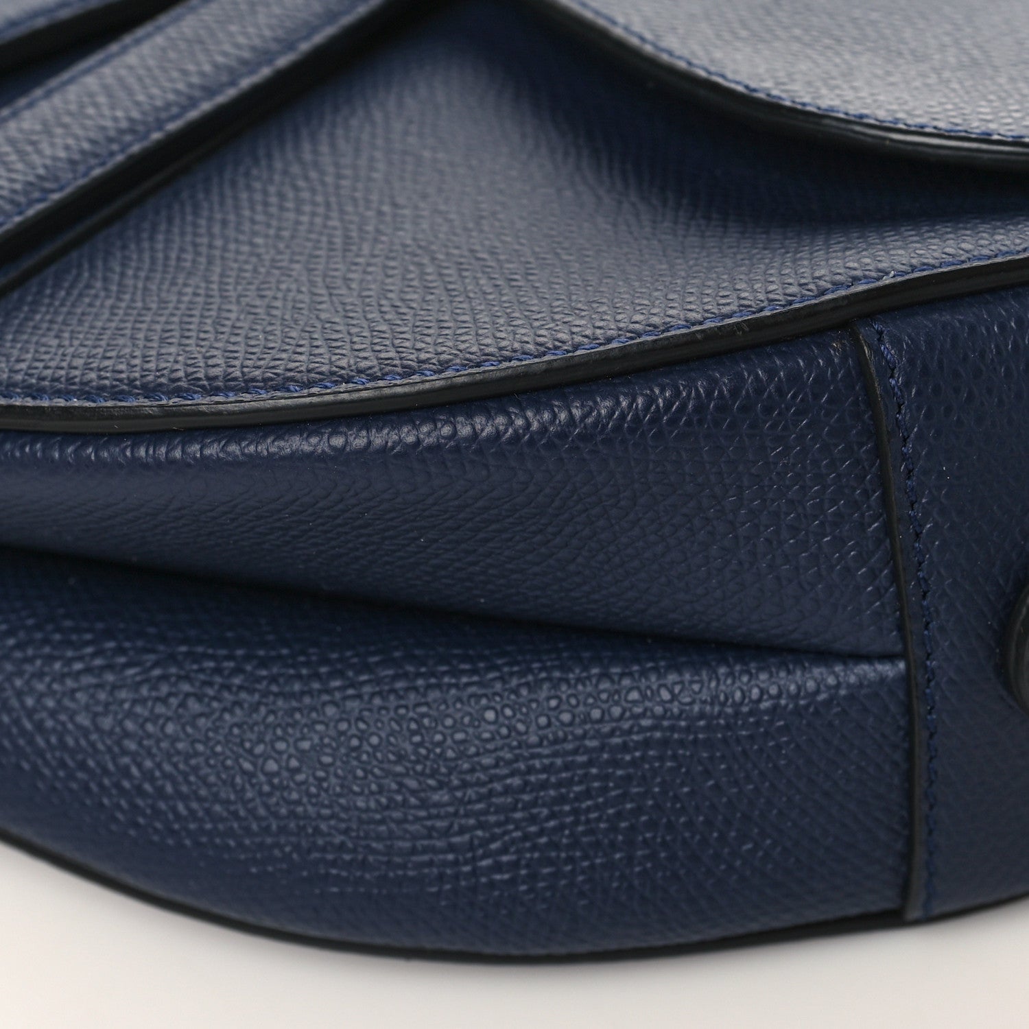 Christian Dior Grained Calfskin Saddle Bag Navy 8 of 8
