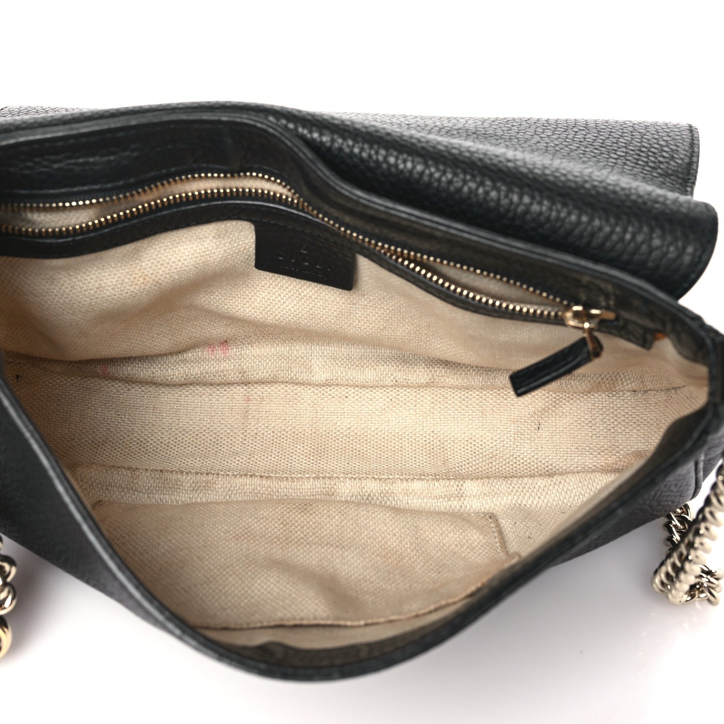 Pebbled Calfskin Medium Soho Flap Crossbody Black